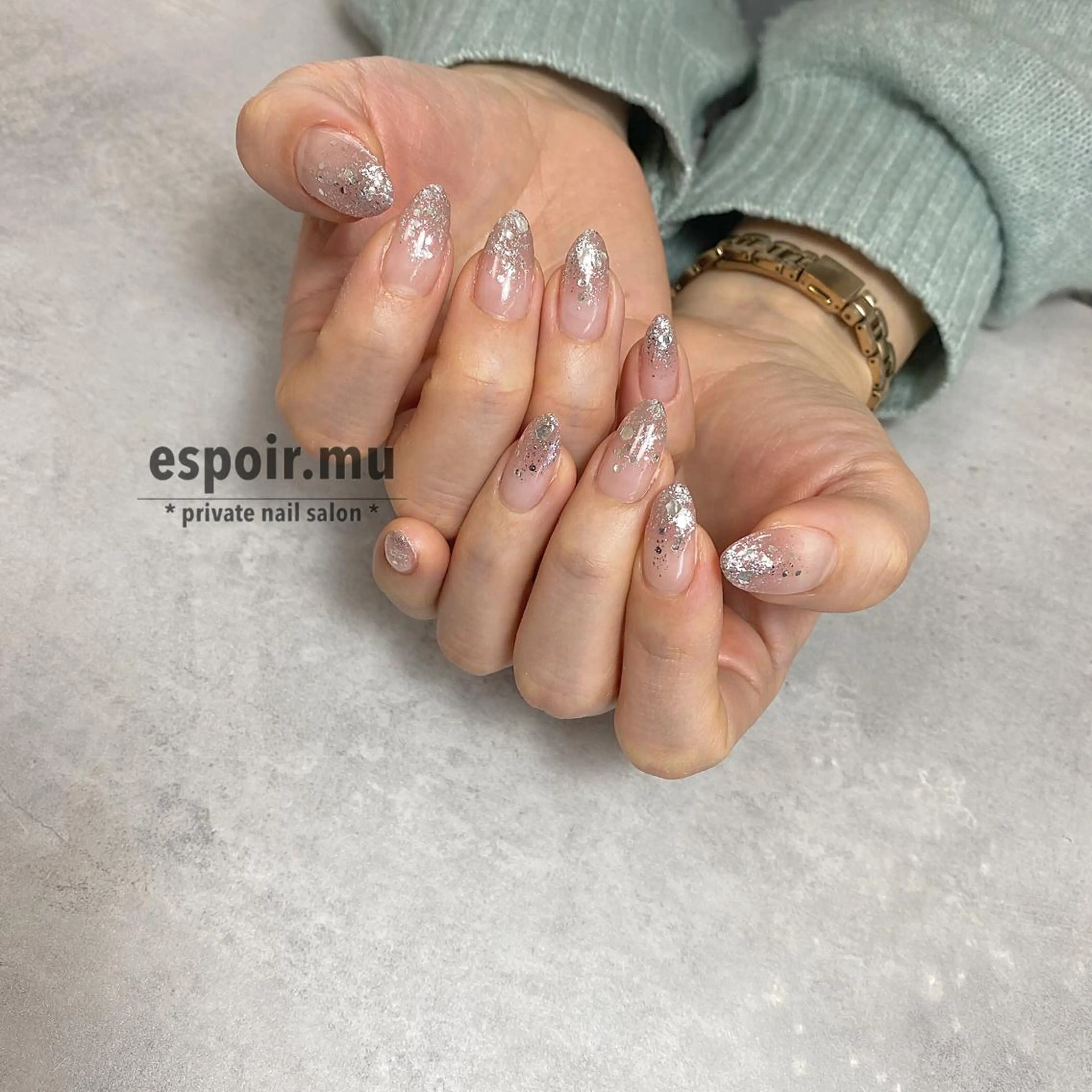 ロング ネイル espoir. muのネイルデザイン