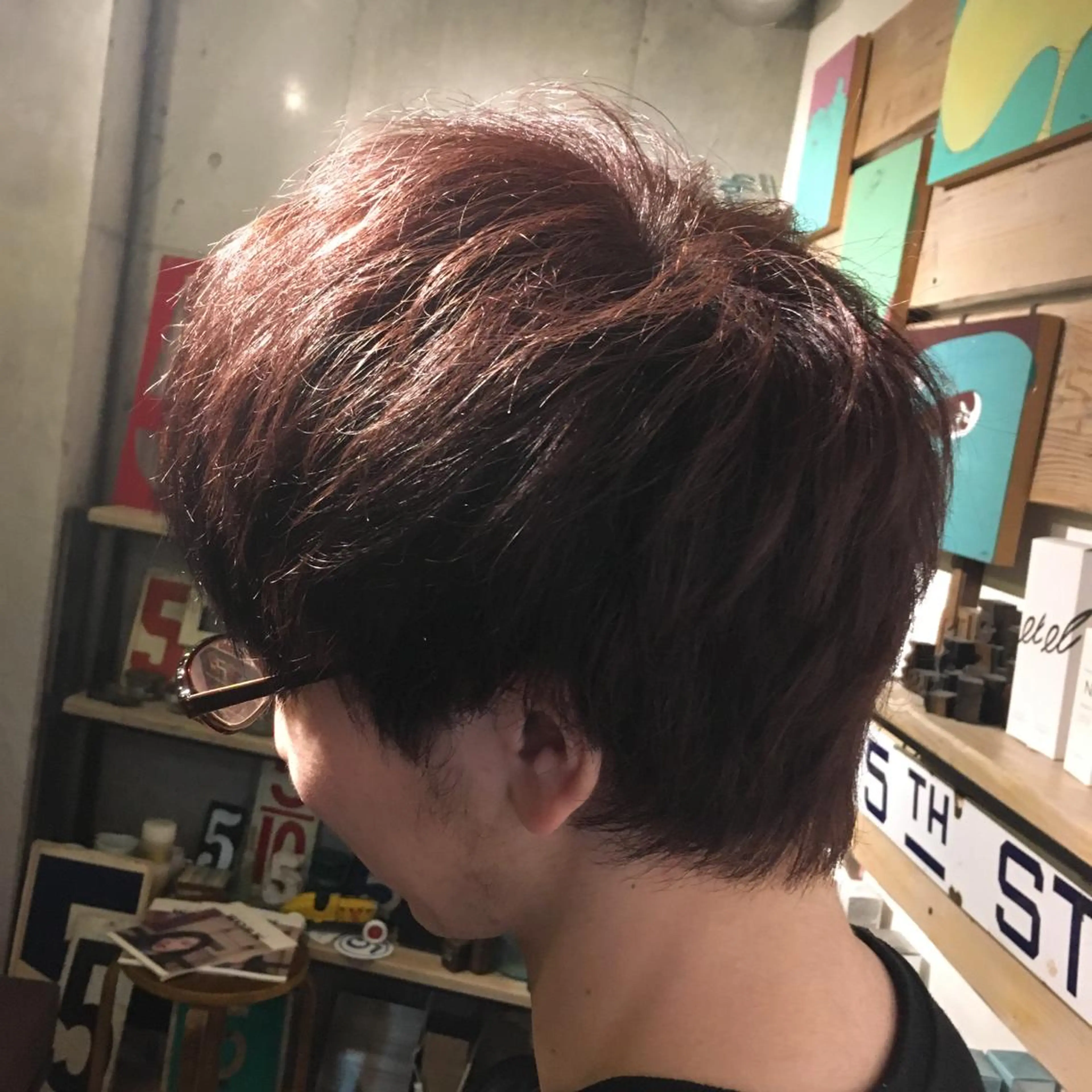 ショート カラー メンズ ブラウンカラー ヘアカラー トリートメント SYS by fit /HONOKAのヘアスタイル