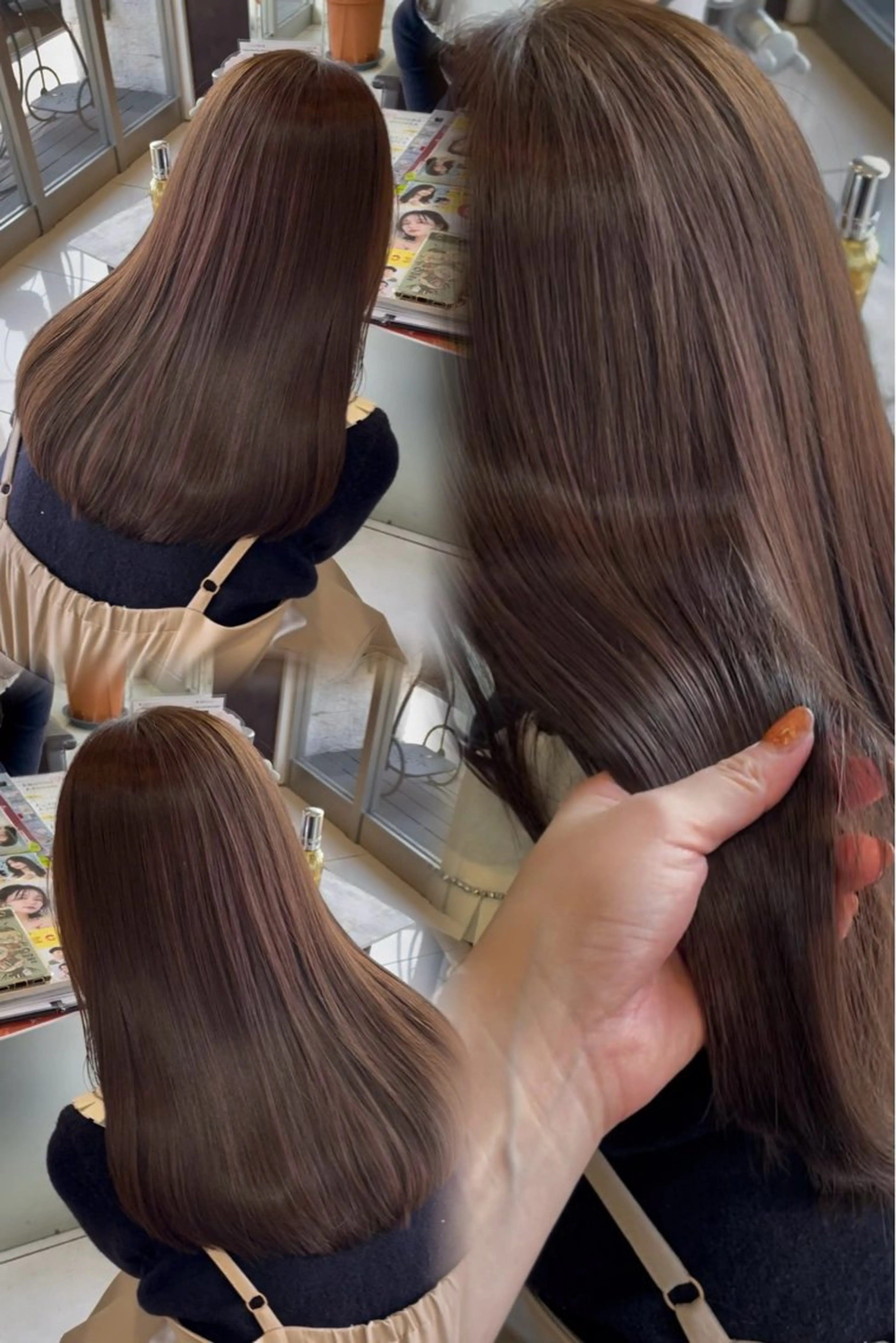 セミロング カラー カット ヘアカラー トリートメント 🤎韓国ヘア ベージュまゆか🤎のヘアスタイル