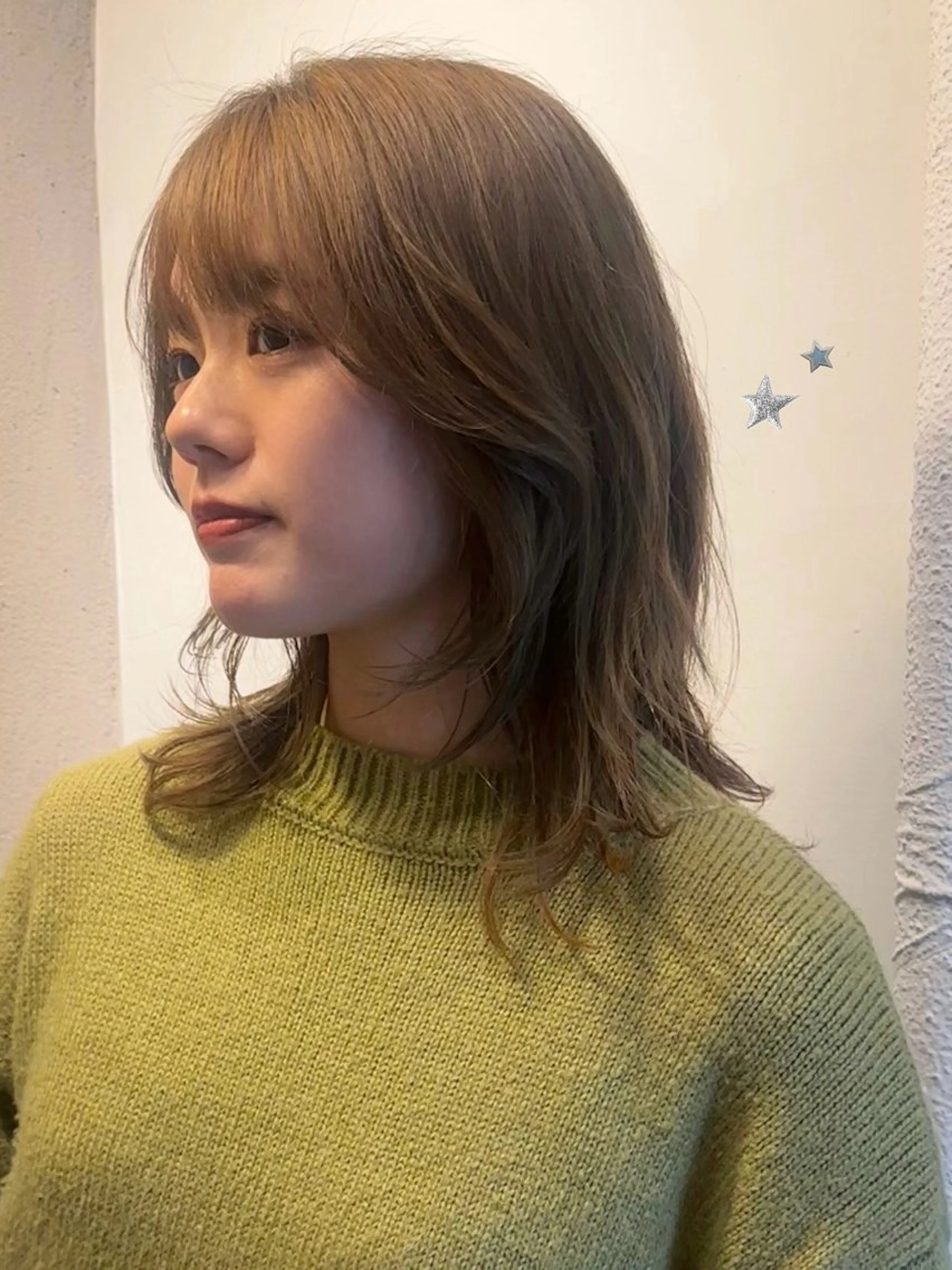 ミディアム カラー ヘアカラー トリートメント 暖色/レイヤーカット 🌙オノユリカのヘアスタイル