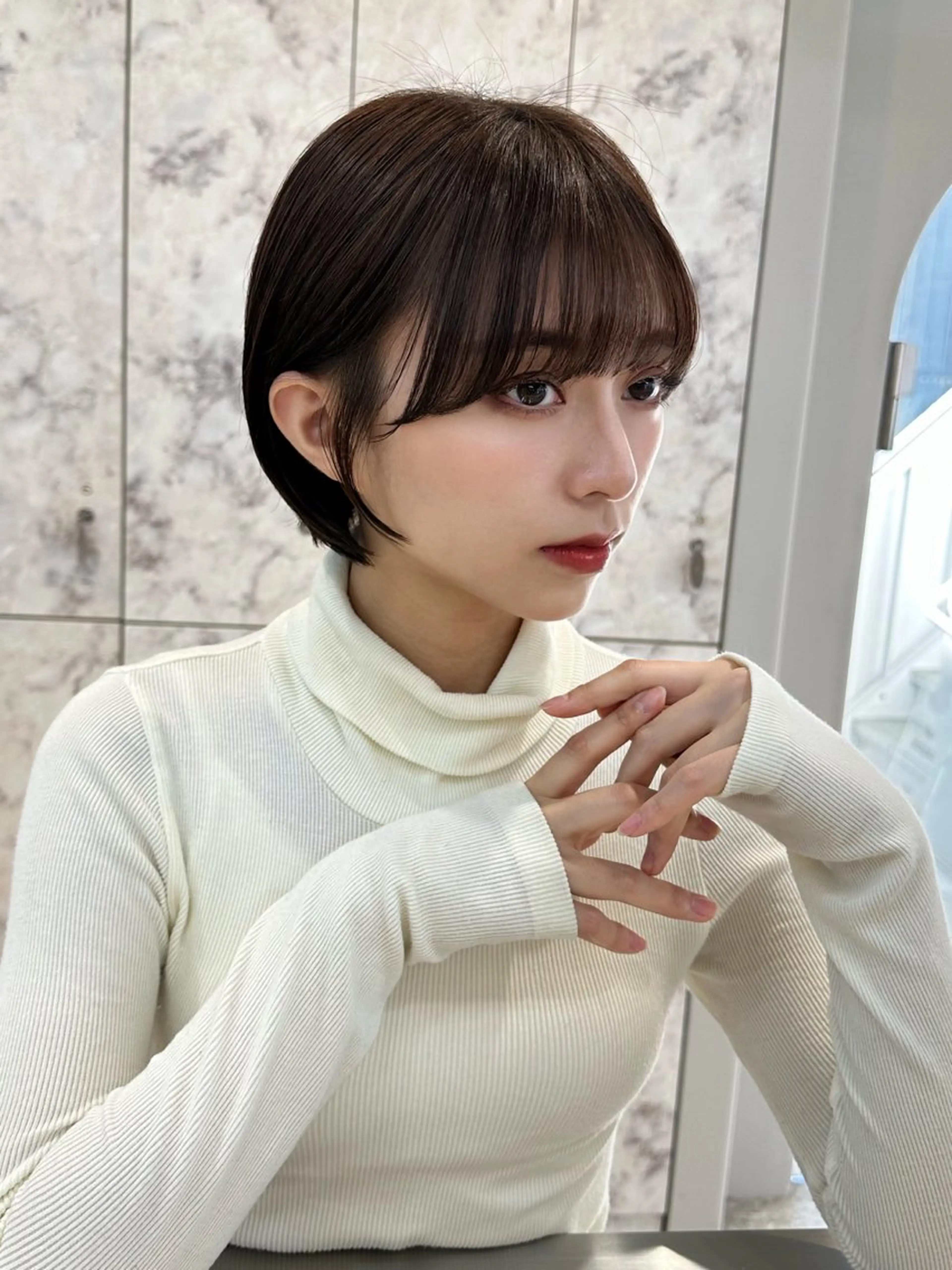 ショート カラー パーマ ショートヘア カット ヘアカラー トリートメント 新宿/髪質改善/艶髪 韓国ヘア/大重聖斗のヘアスタイル