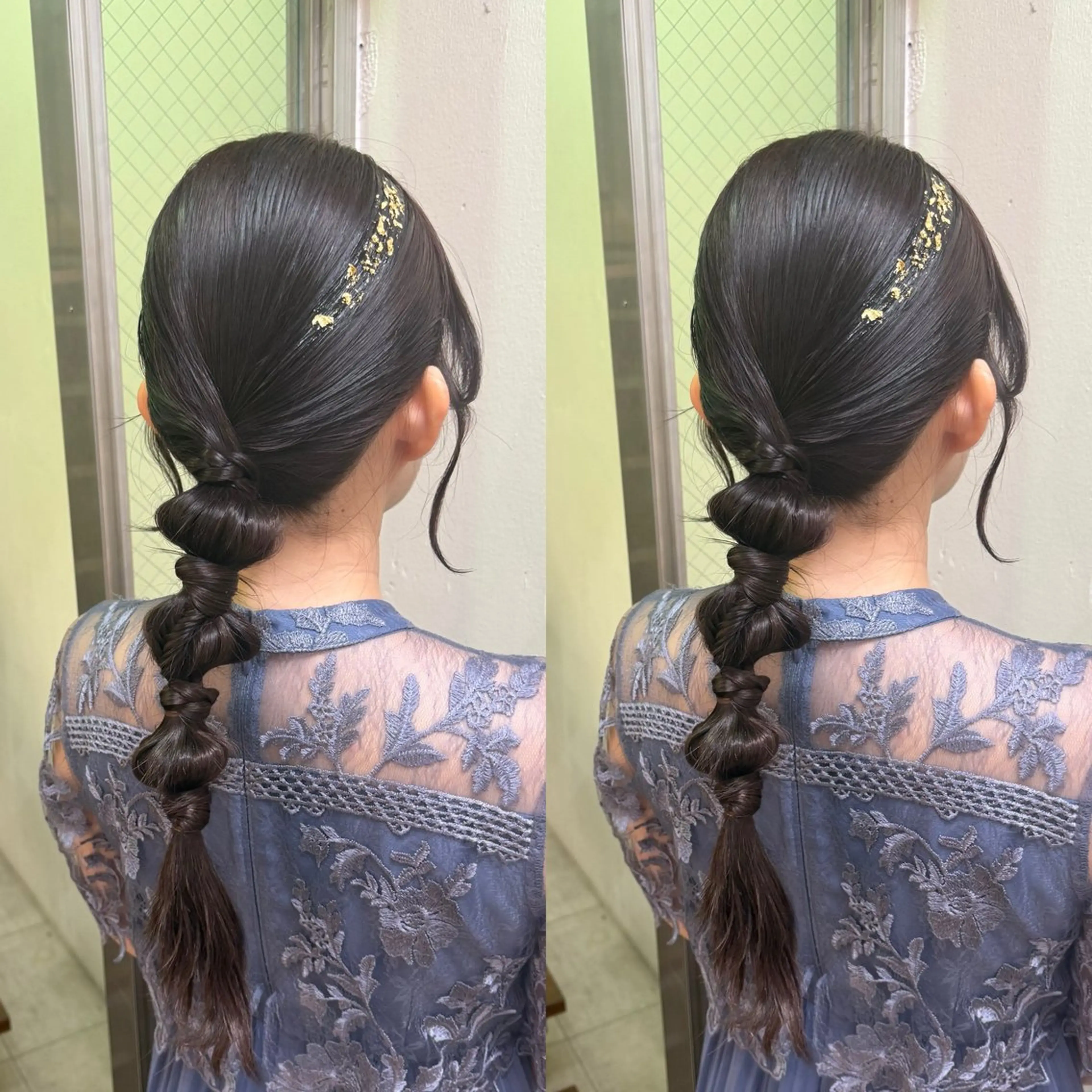 ロング ヘアアレンジ ヘアセット 艶カラー/ ストレート/くるみのヘアスタイル