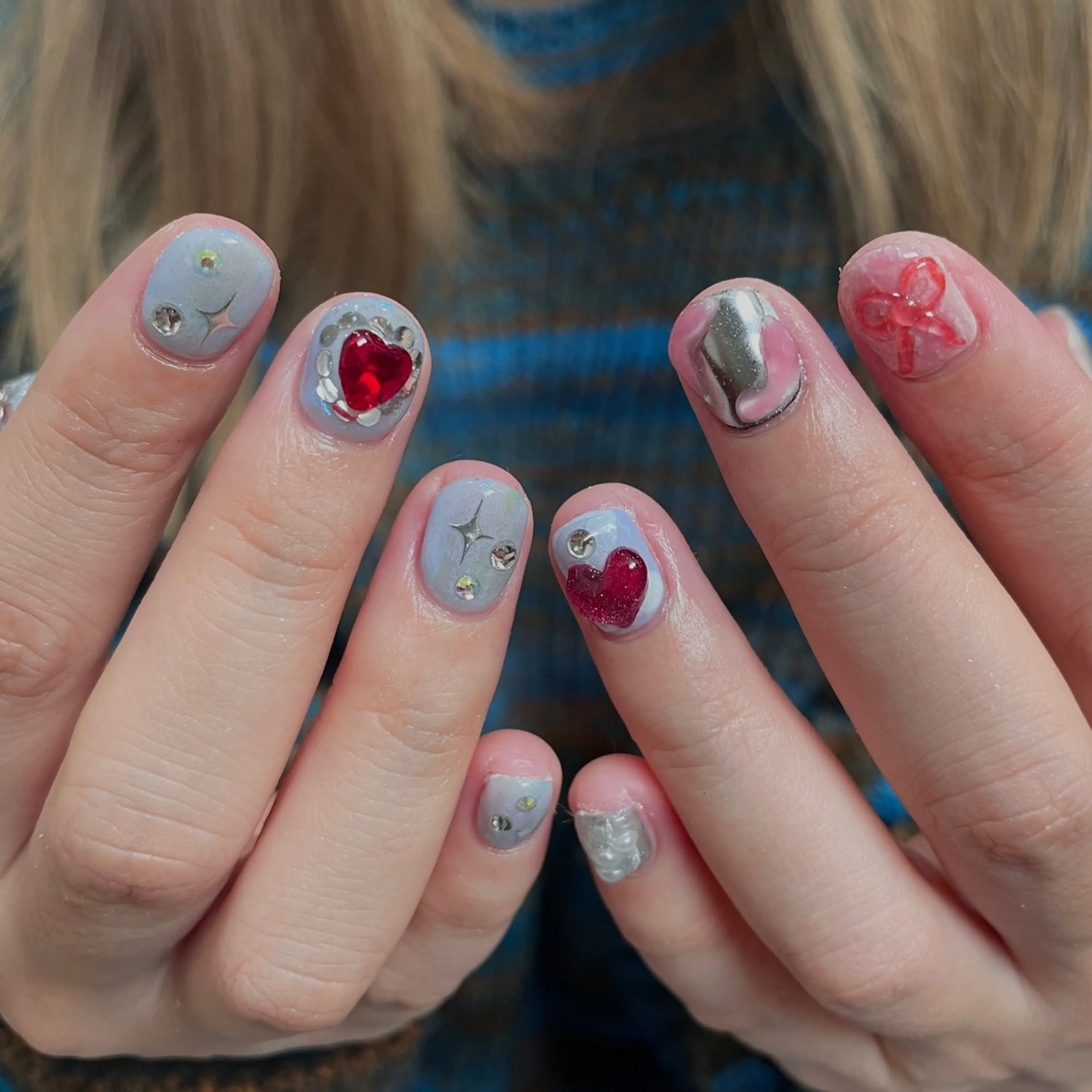 ネイル ハート キラキラネイル 韓国ネイル マグネットネイル ミラーネイル ハンドネイル acs.n所属・ネイル,耳つぼ 風間すみれのその他イメージ