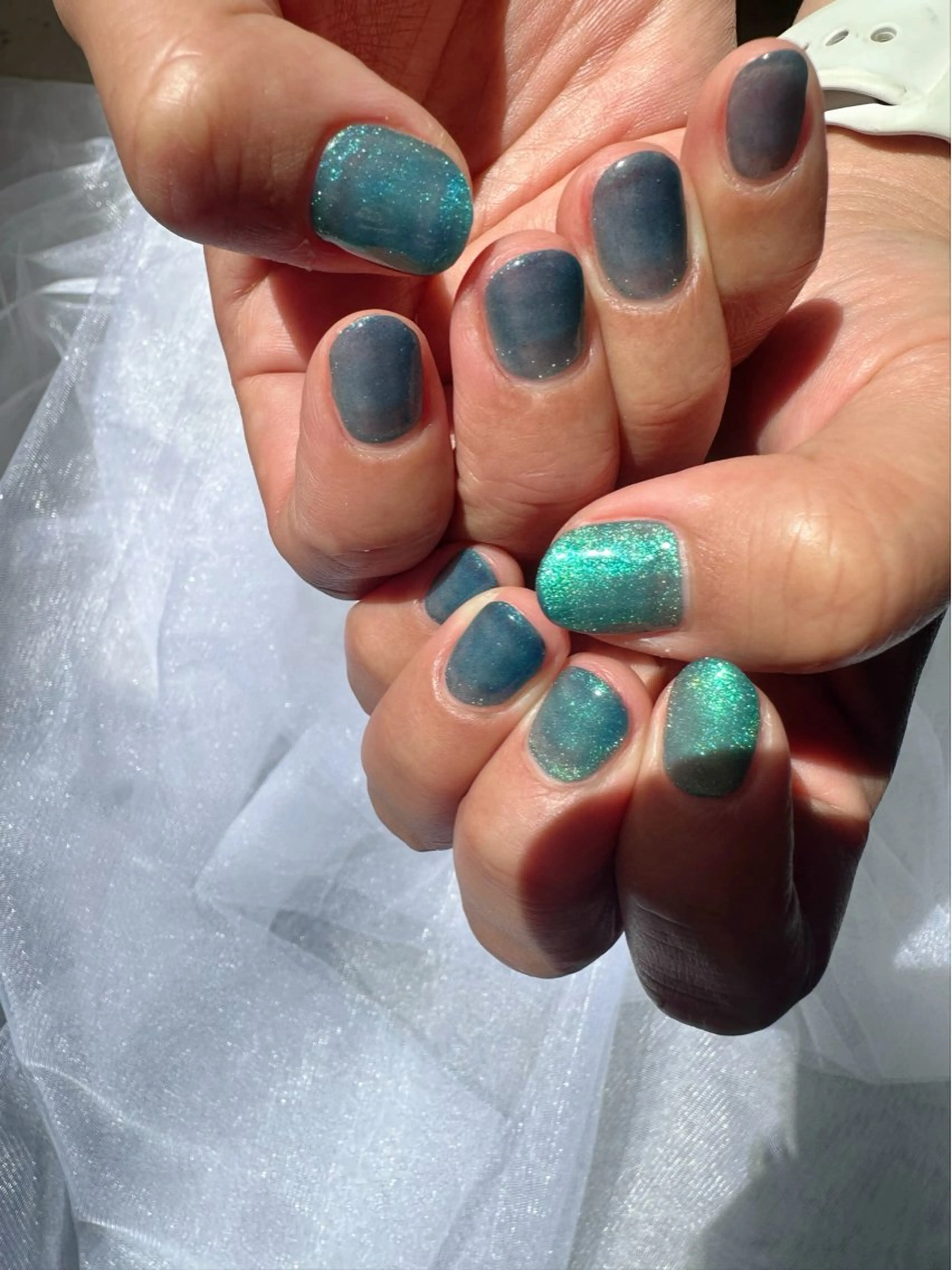 ネイル ブルー クリアネイル グリーン 氷ネイル・うるうるネイル 韓国ネイル 🪞KAPE NAIL 🪞のネイルデザイン