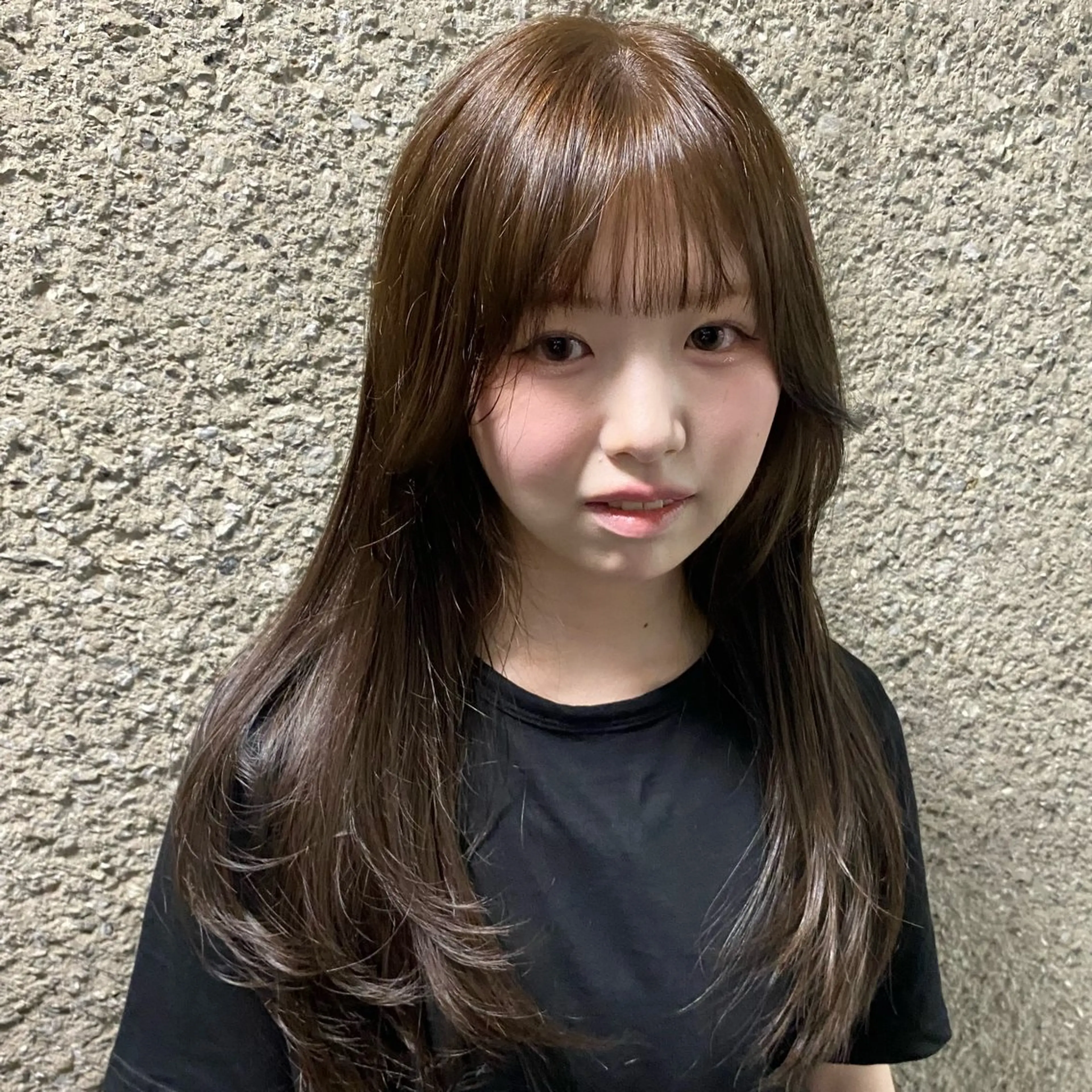 ロング カラー ベージュカラー 伸ばしかけ レイヤーカット ロング カット ヘアカラー 🎀盛れる韓国ヘア Yuto🎀のヘアスタイル