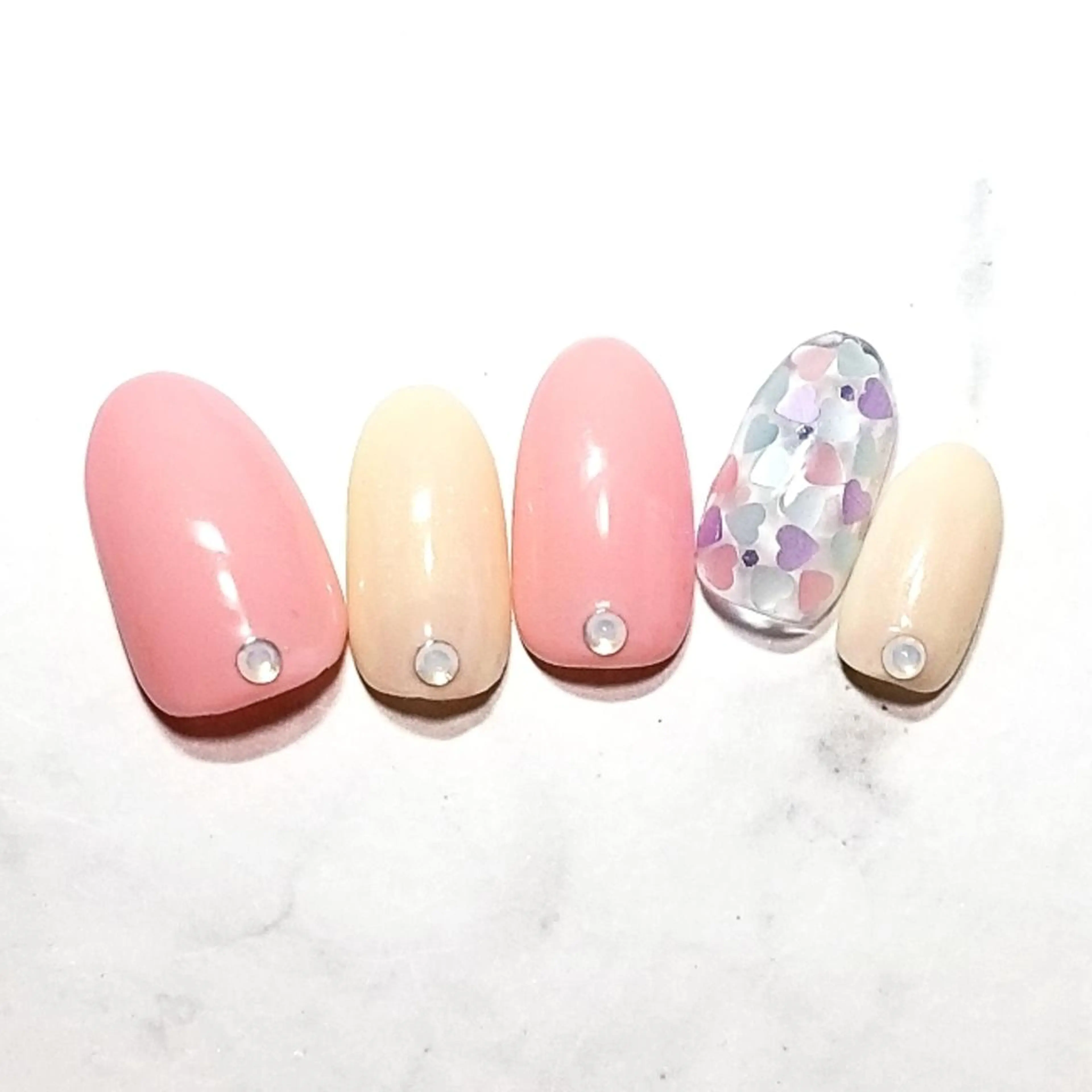 ネイル ハート シンプルネイル 博多ネイル ｍｉｍｉのネイルデザイン