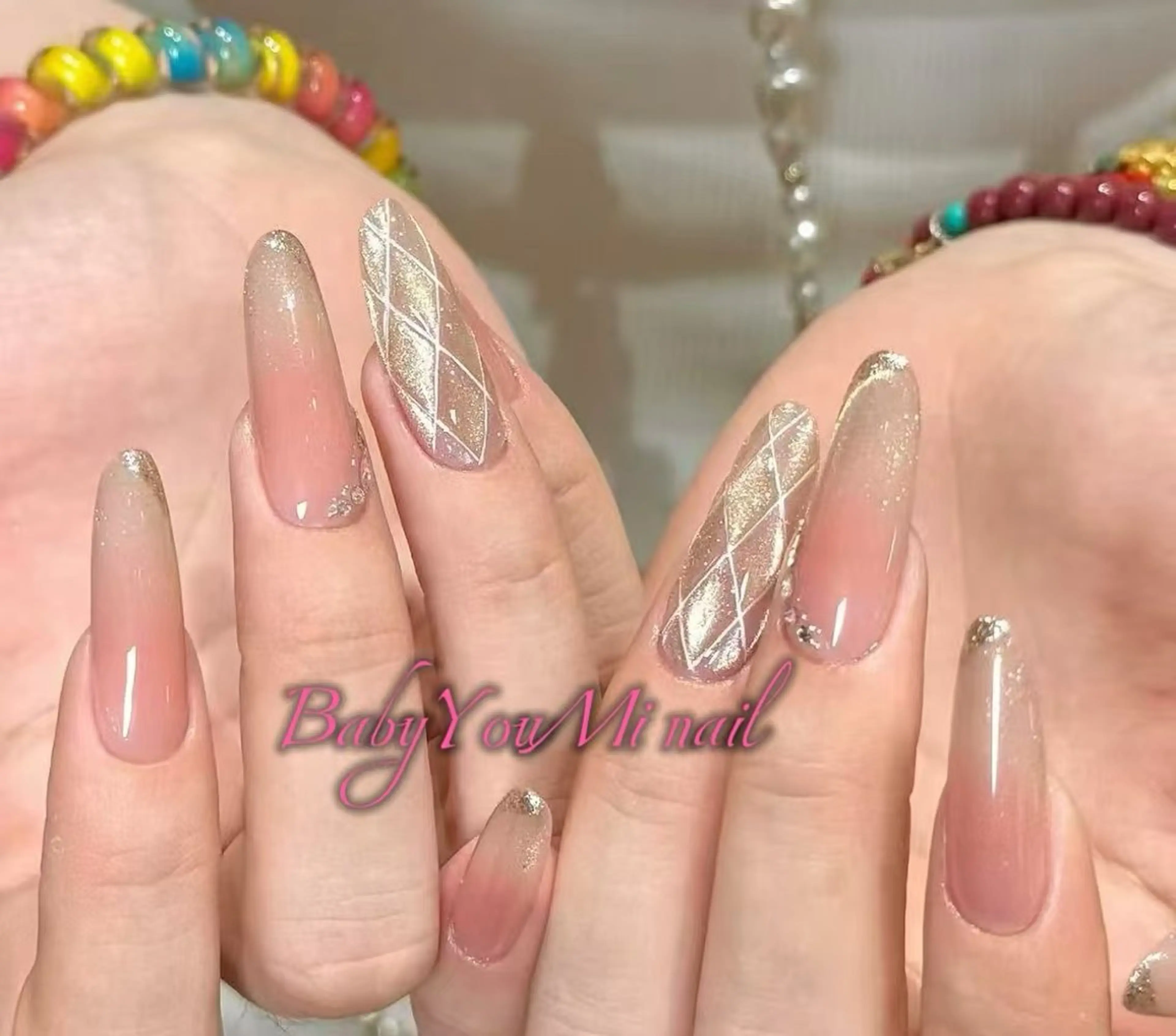 ネイル オーロラネイル フラワーネイル フットネイル フレンチネイル ジェルネイル ハンドネイル BabyYouMi nailのネイルデザイン