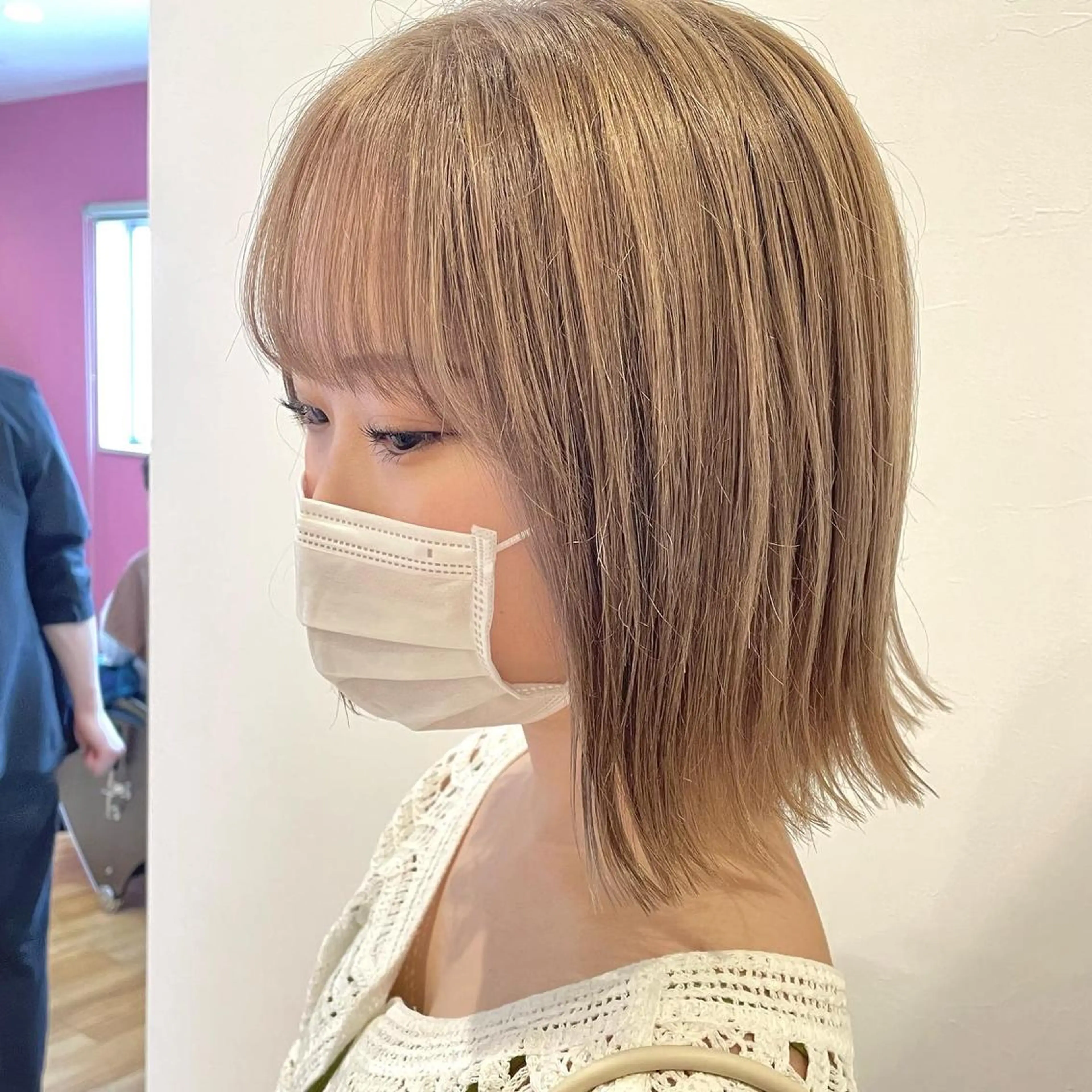 ミディアム カラー ベージュカラー ミルクティーベージュ ヘアカラー 北九州美容室 🕊️わかな✂︎のヘアスタイル