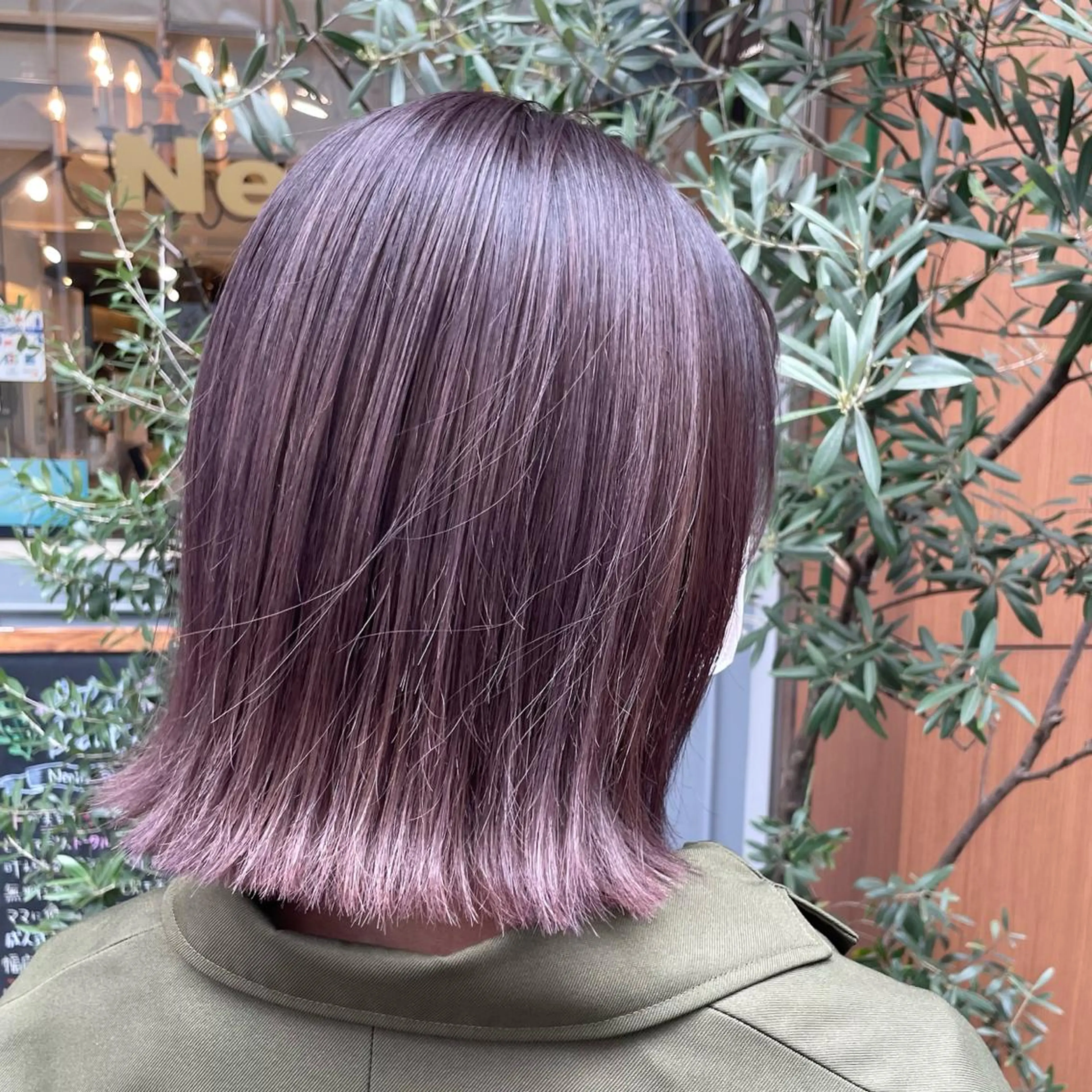 ミディアム カラー 切りっぱなしボブ ダブルカラー ラベンダーカラー ラベンダーピンク ピンクカラー ヘアカラー ✨カラー支持No.1 🧸ワキ カナコ🧸のヘアスタイル