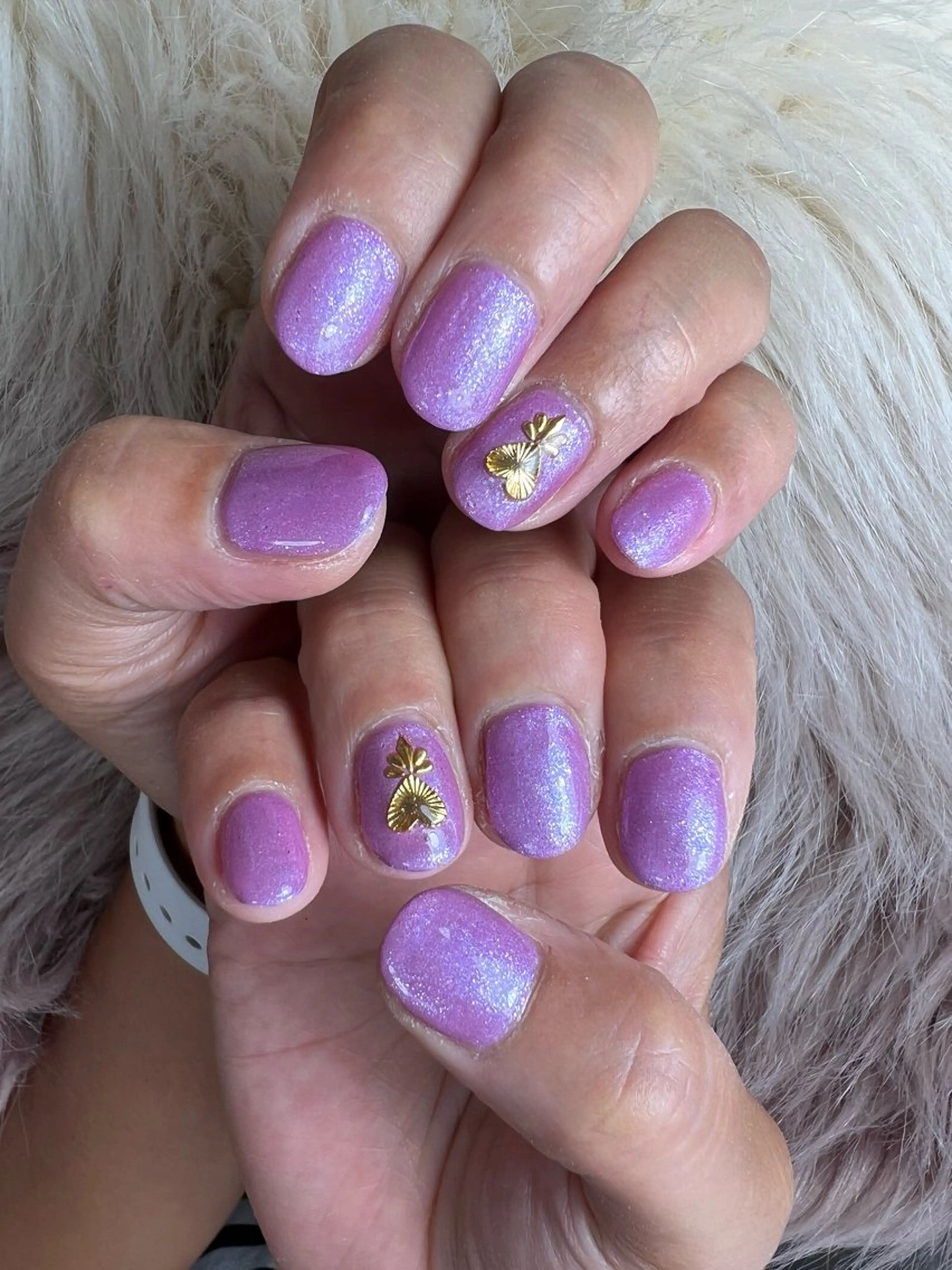 ネイル ジェルネイル 持ち込み ワンカラーネイル パラジェル パープル flowers nailのネイルデザイン