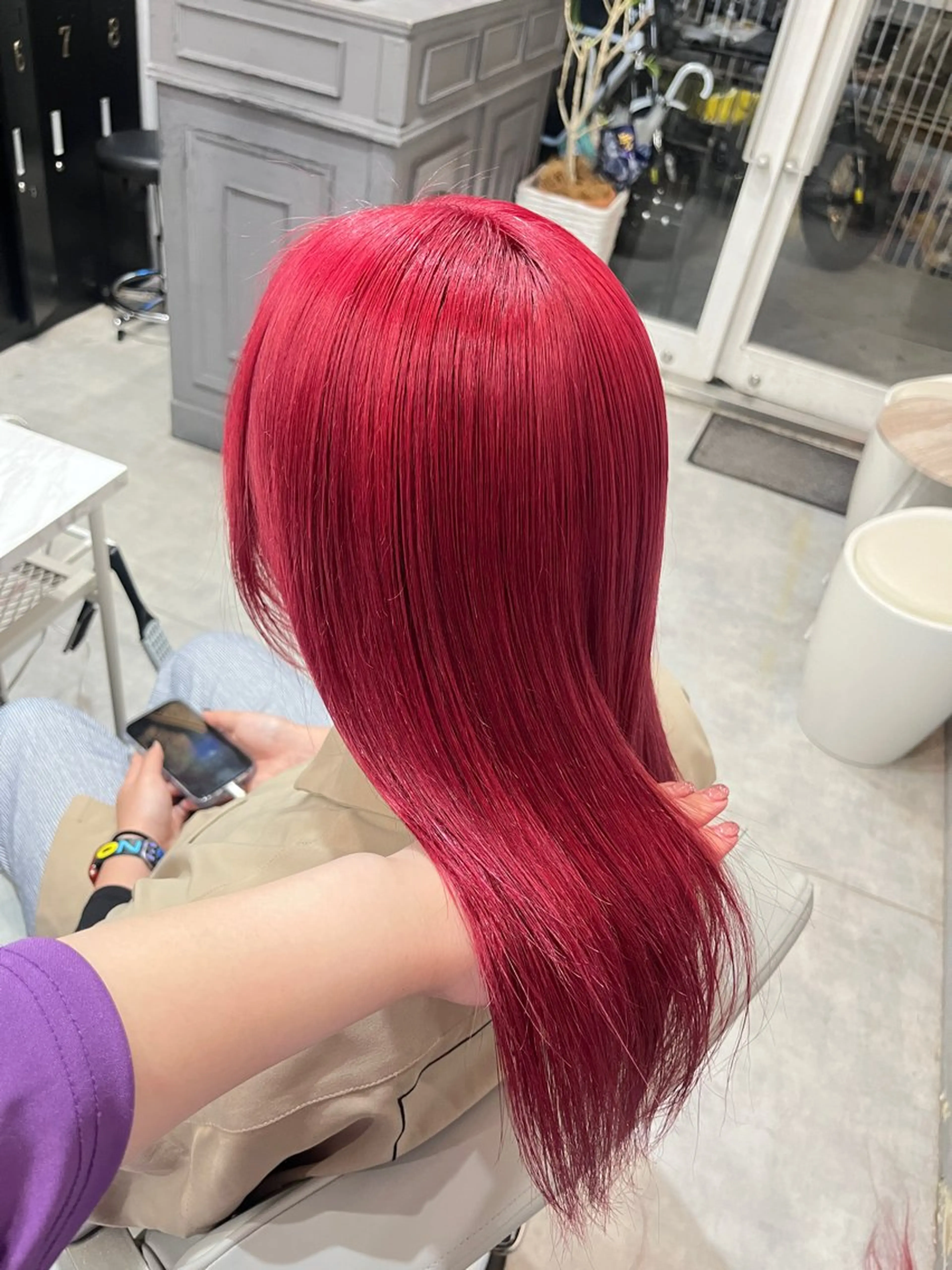 セミロング カラー ヘアカラー トリートメント ヘアセット 🎀透明感ブリーチ カラー🎀ミズキのヘアスタイル