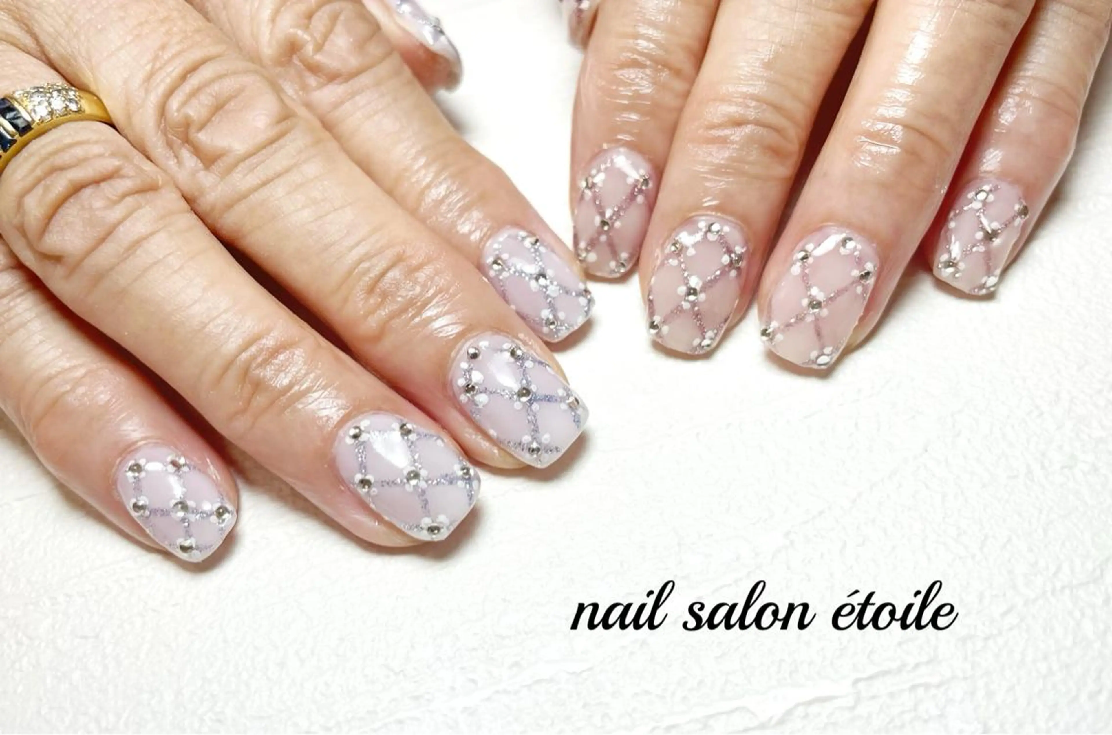 ネイル アートネイル フラワーネイル ジェルネイル ピンク ストーンネイル ハンドネイル nail salon étoileのネイルデザイン