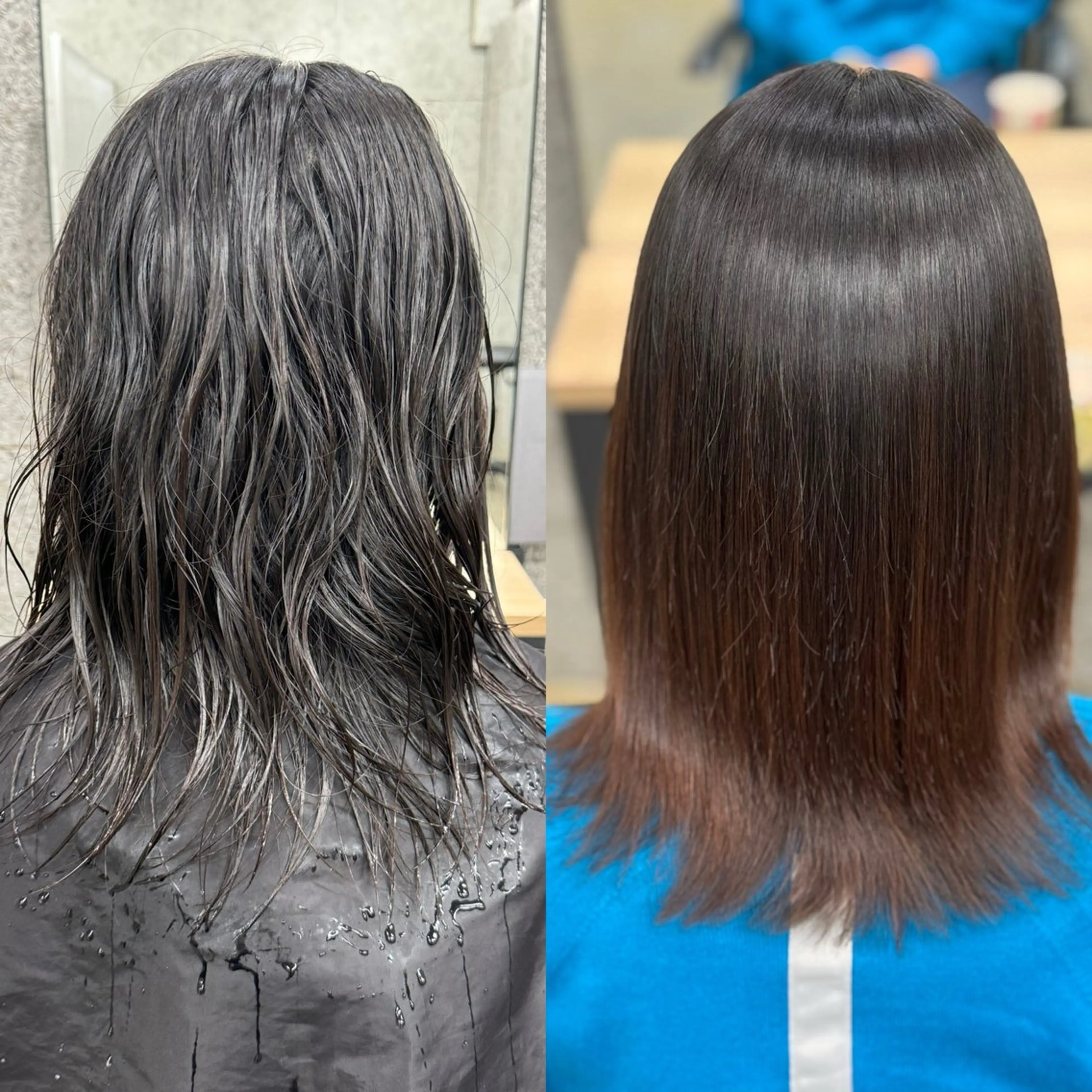 ミディアム カット 縮毛矯正 トリートメント WERULE pivot cross店所属・髪質改善/岡崎 亮のヘアスタイル