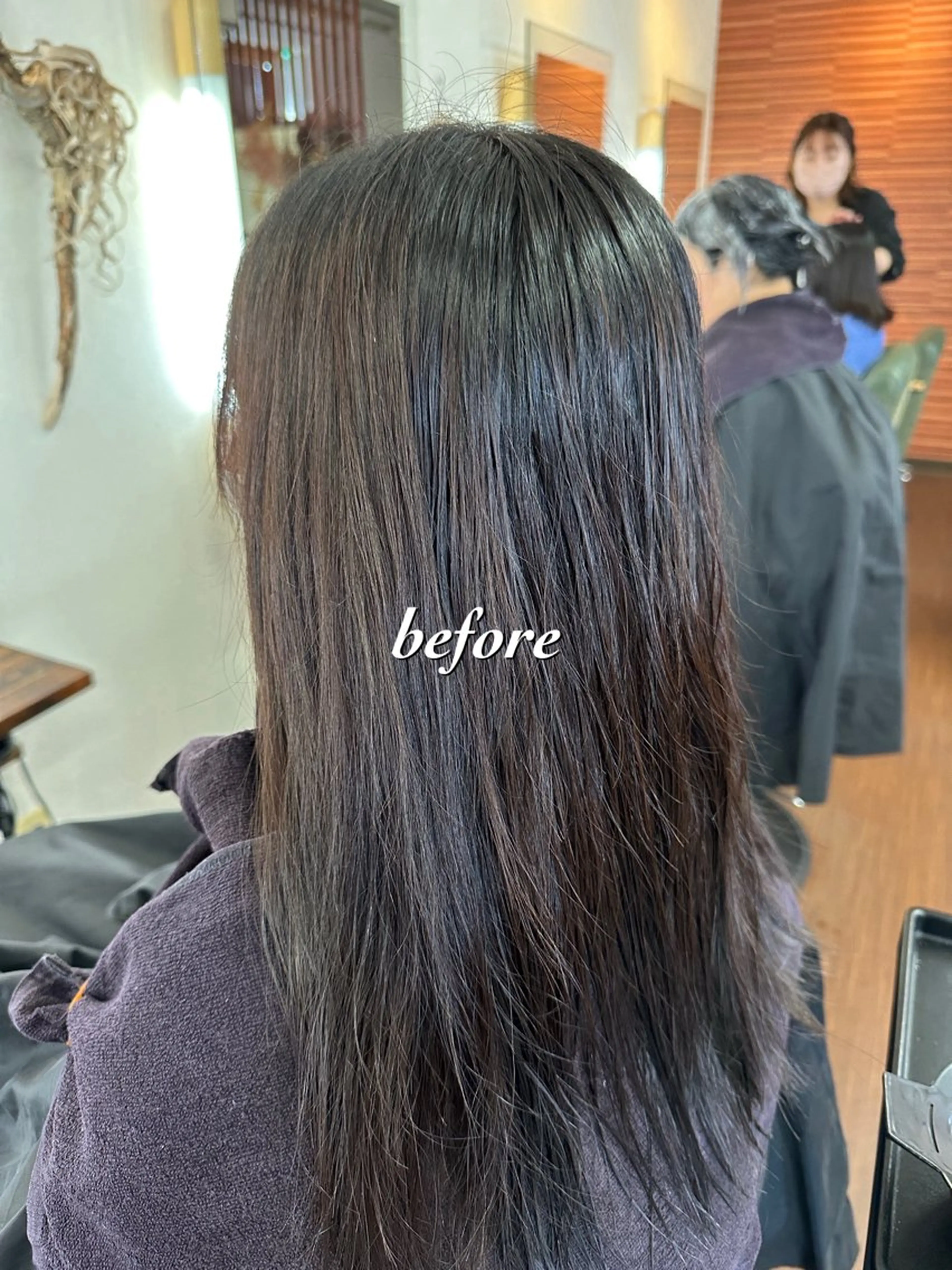 ロング カラー ブリーチ グレージュ ブリーチなしカラー カット ヘアカラー Glanzhair 🫧‪菊池柊真🫧のヘアスタイル