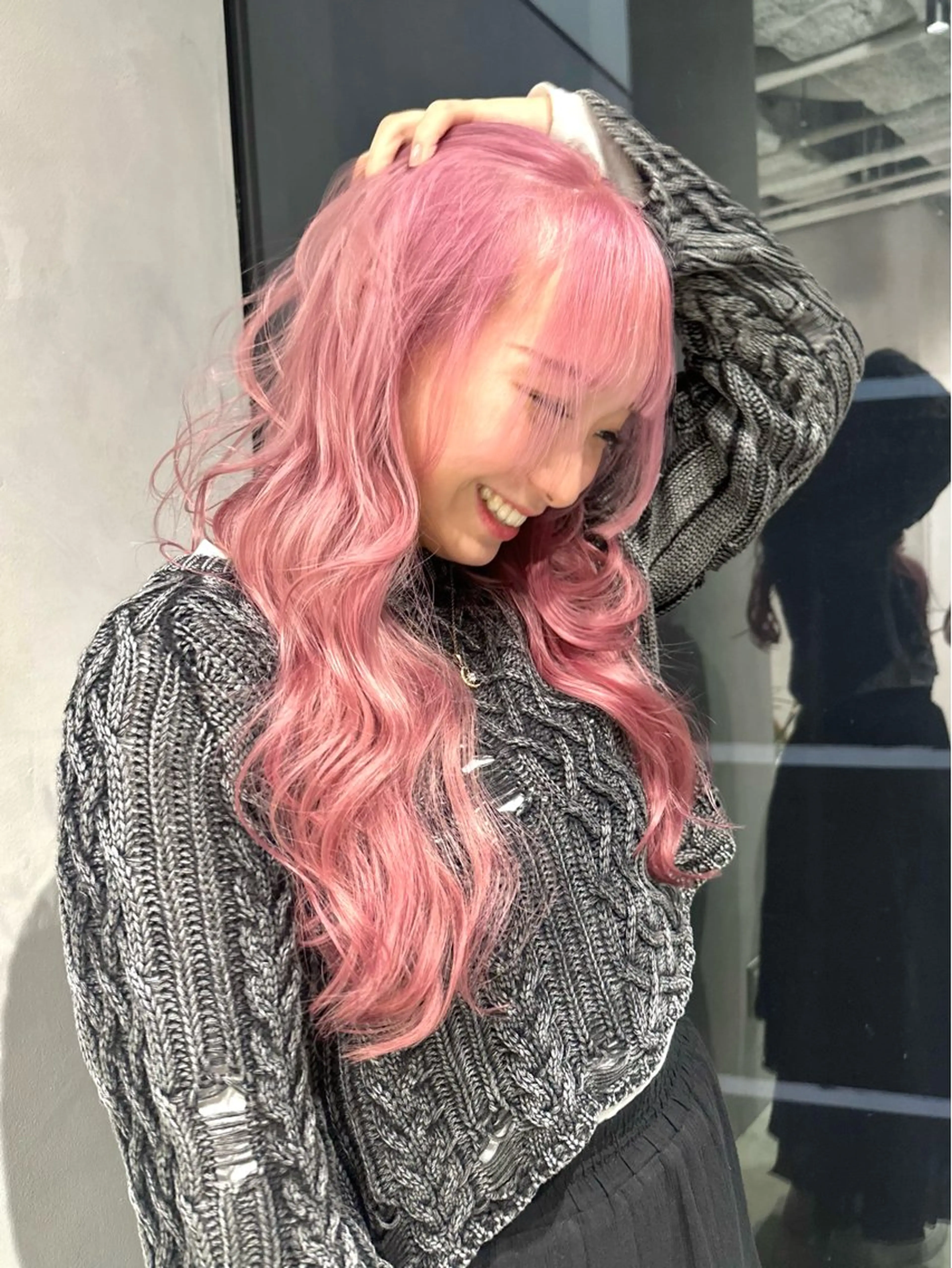 カラー ブリーチ ピンクカラー カット ヘアカラー トリートメント 似合わせ小顔ショート /akane🐰♥️のヘアスタイル