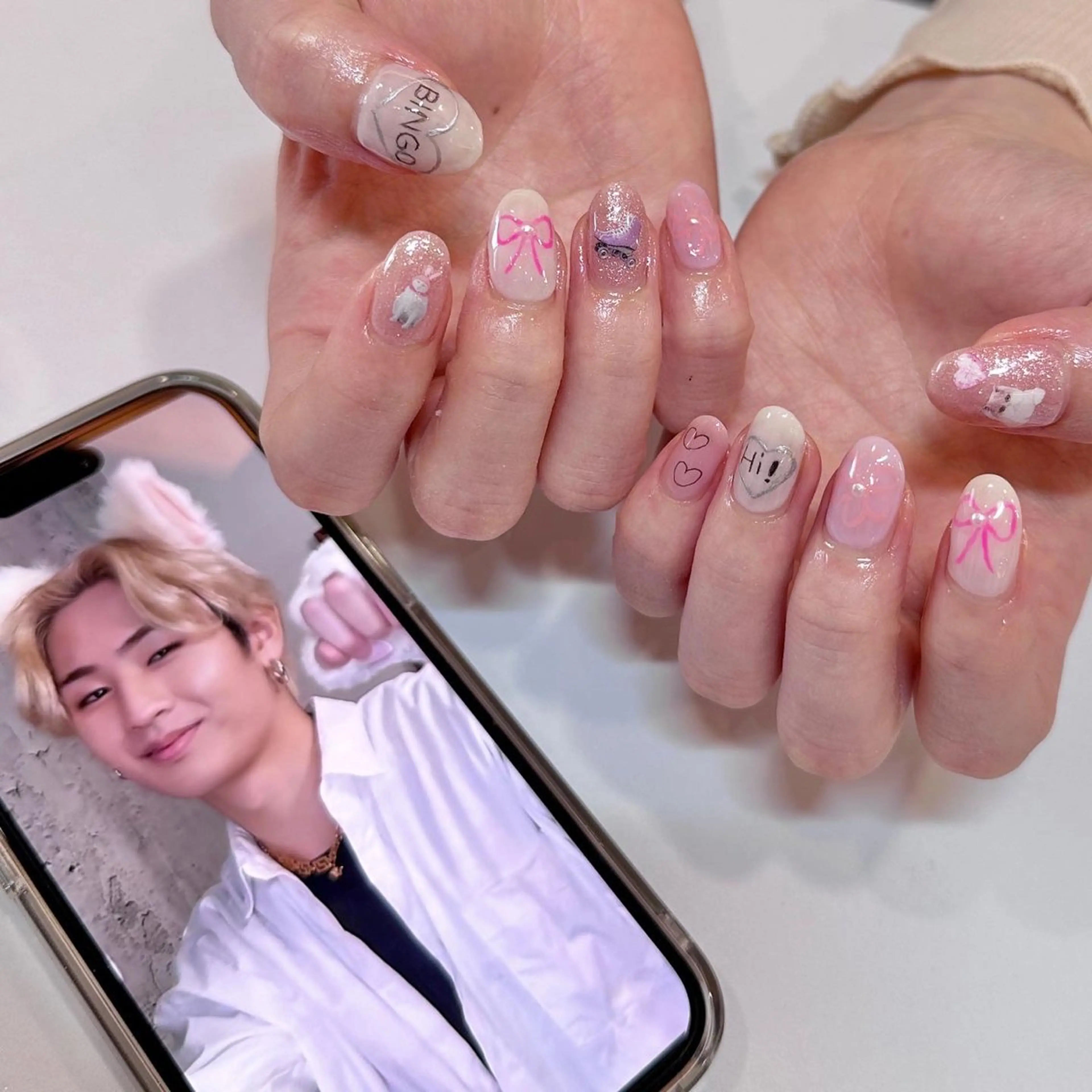ネイル ハンドネイル 𝕄𝕚𝕪𝕦🤍 自由が丘⌇パラジェルのネイルデザイン
