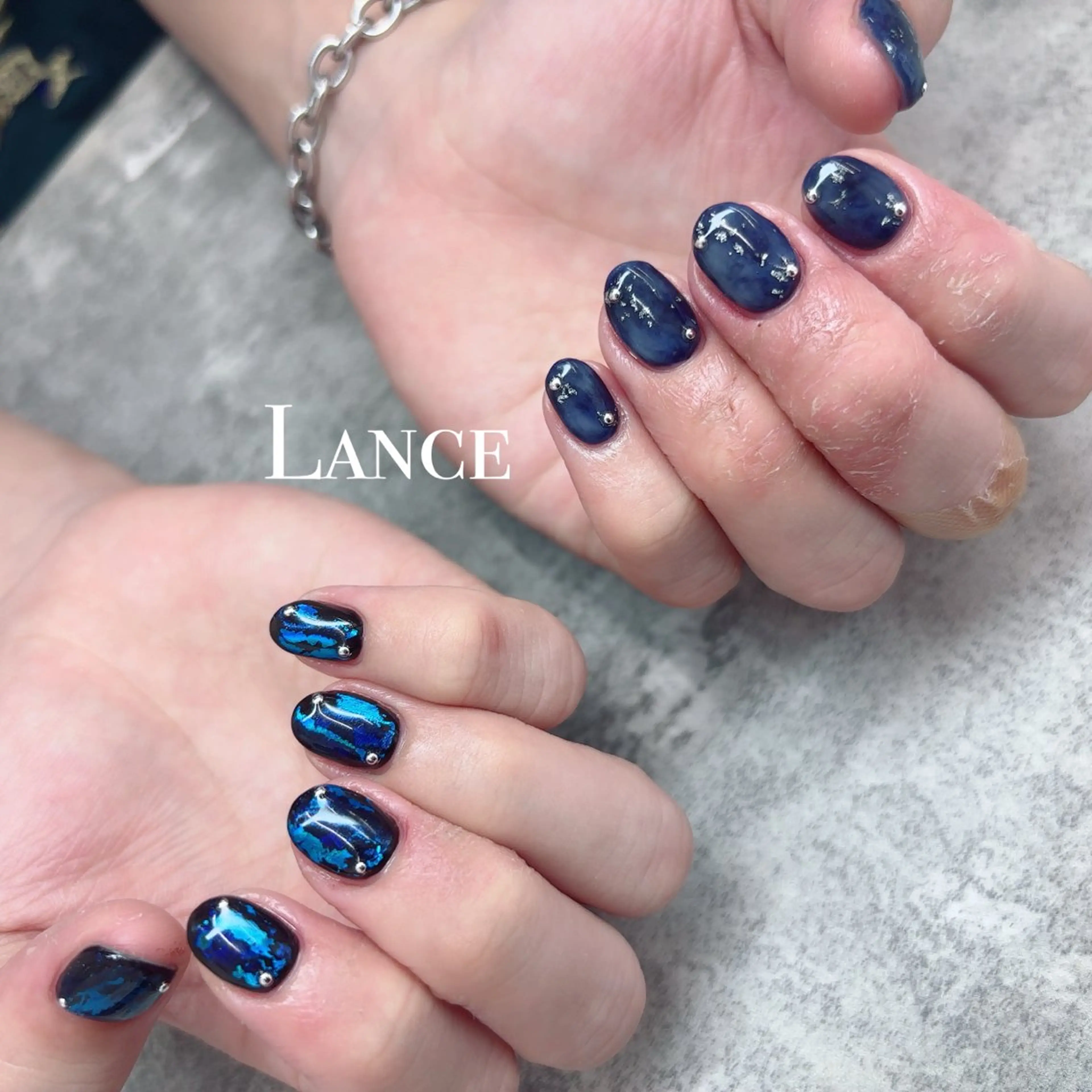 ネイル オーロラネイル フットネイル 氷ネイル・うるうるネイル キラキラネイル 韓国ネイル ハンドネイル Lance nailのネイルデザイン