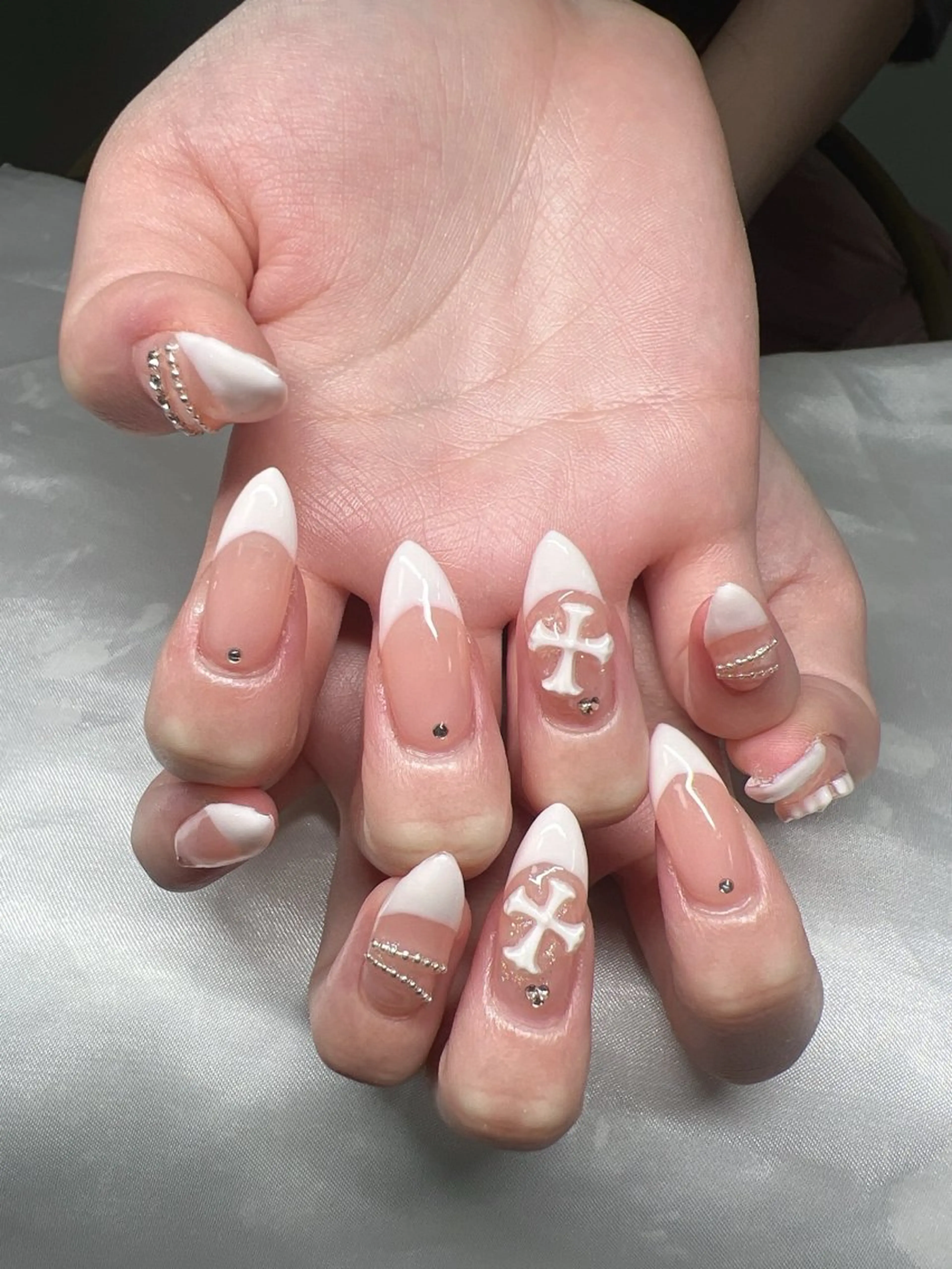 ネイル 長さ出し グラデーション キラキラネイル マグネットネイル ニュアンスネイル ハンドネイル Lee Nails チップ長さだし専門店のネイルデザイン