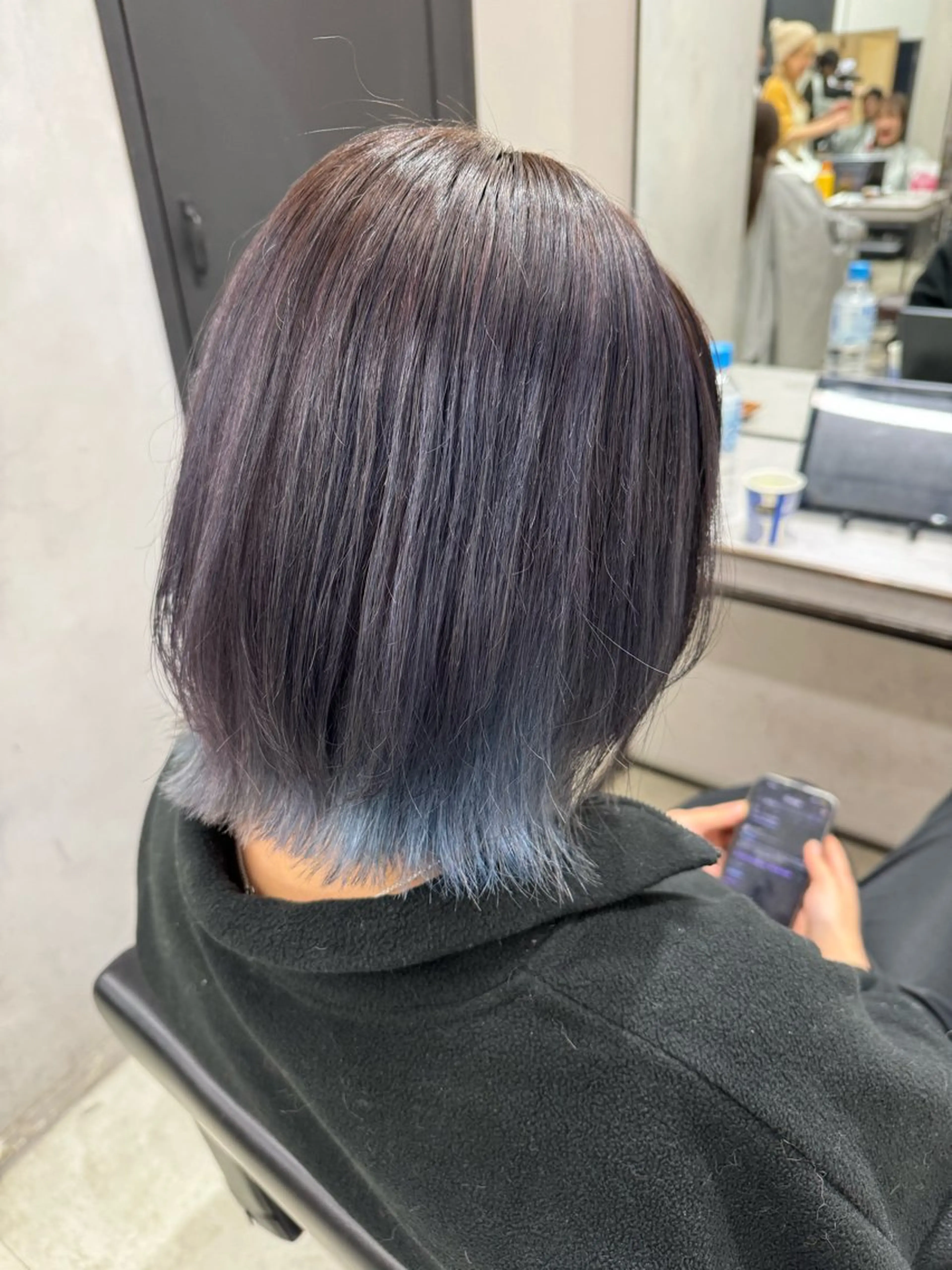 ミディアム カラー ブルーカラー デザインカラー バイオレットカラー カット ヘアカラー トリートメント 透明感カラー✨艶髪 制作🌱山根あゆみのヘアスタイル