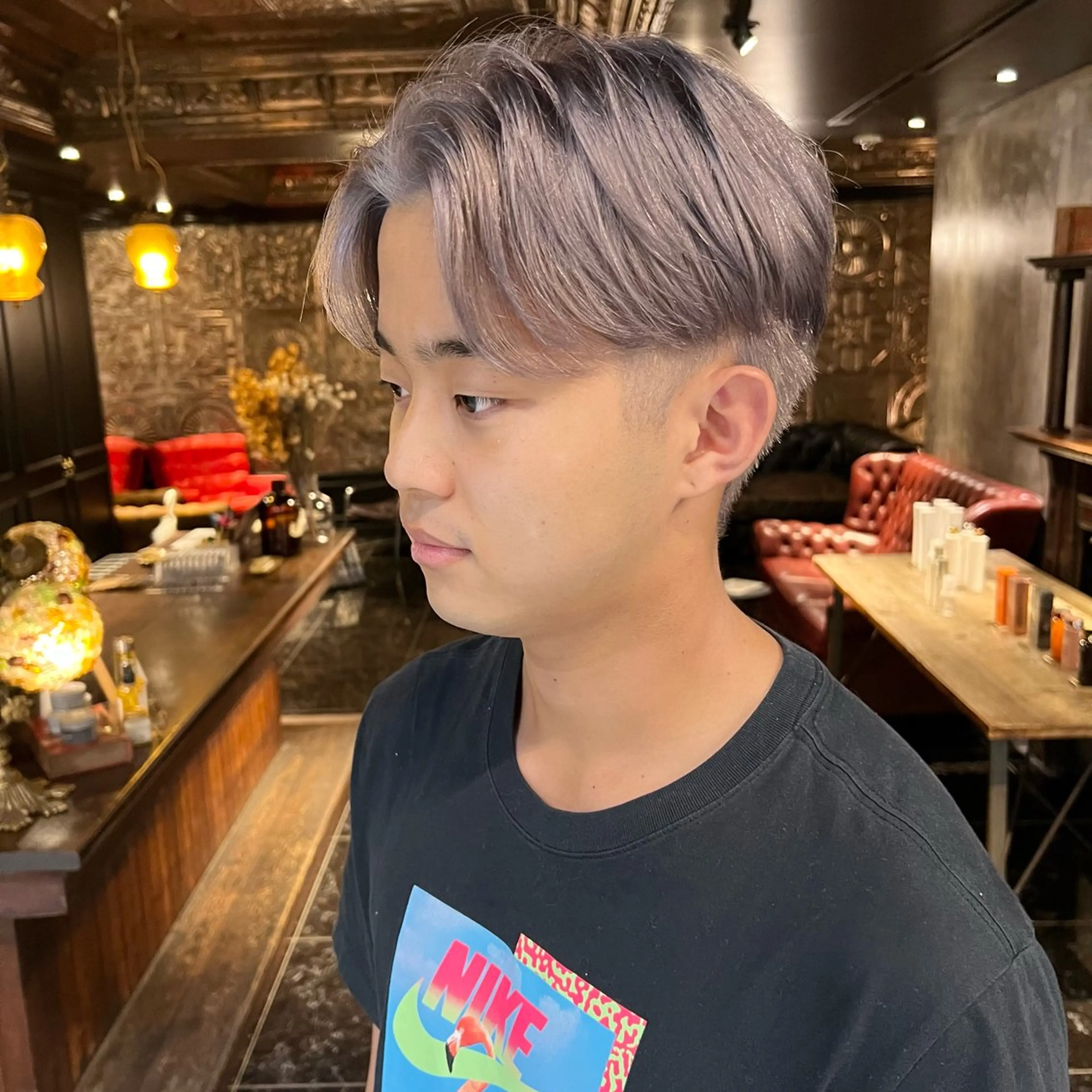 カラー メンズ センターパート メンズ韓国風 ラベンダーカラー シルバー ヘアカラー GO TODAY 原宿本店所属・🎁丁寧なカウン セリング/DAIKIのヘアスタイル