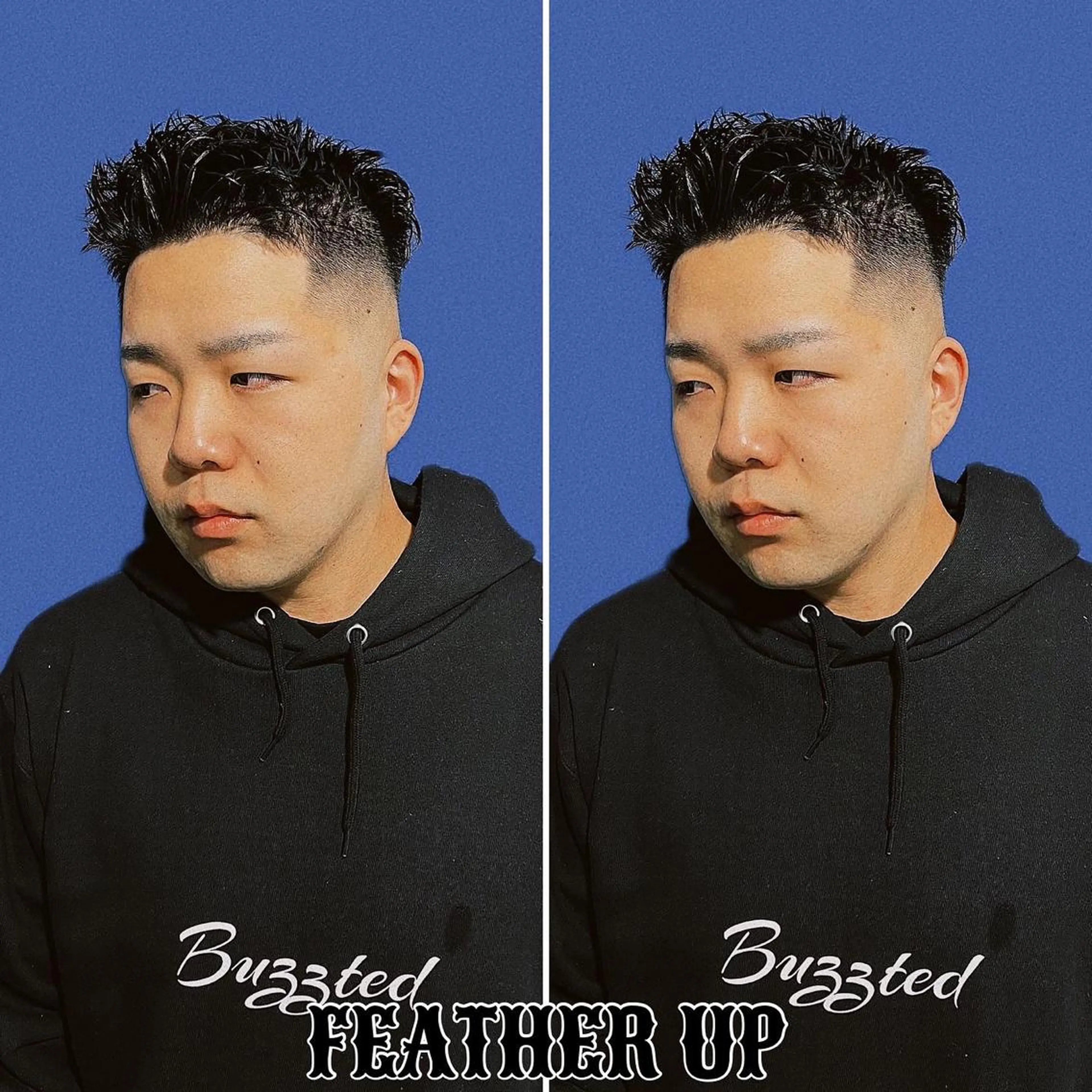 ミディアム パーマ メンズ ミディアムパーマ フェードカット メンズハイトーン メンズパーマ &CREW スタッフのヘアスタイル