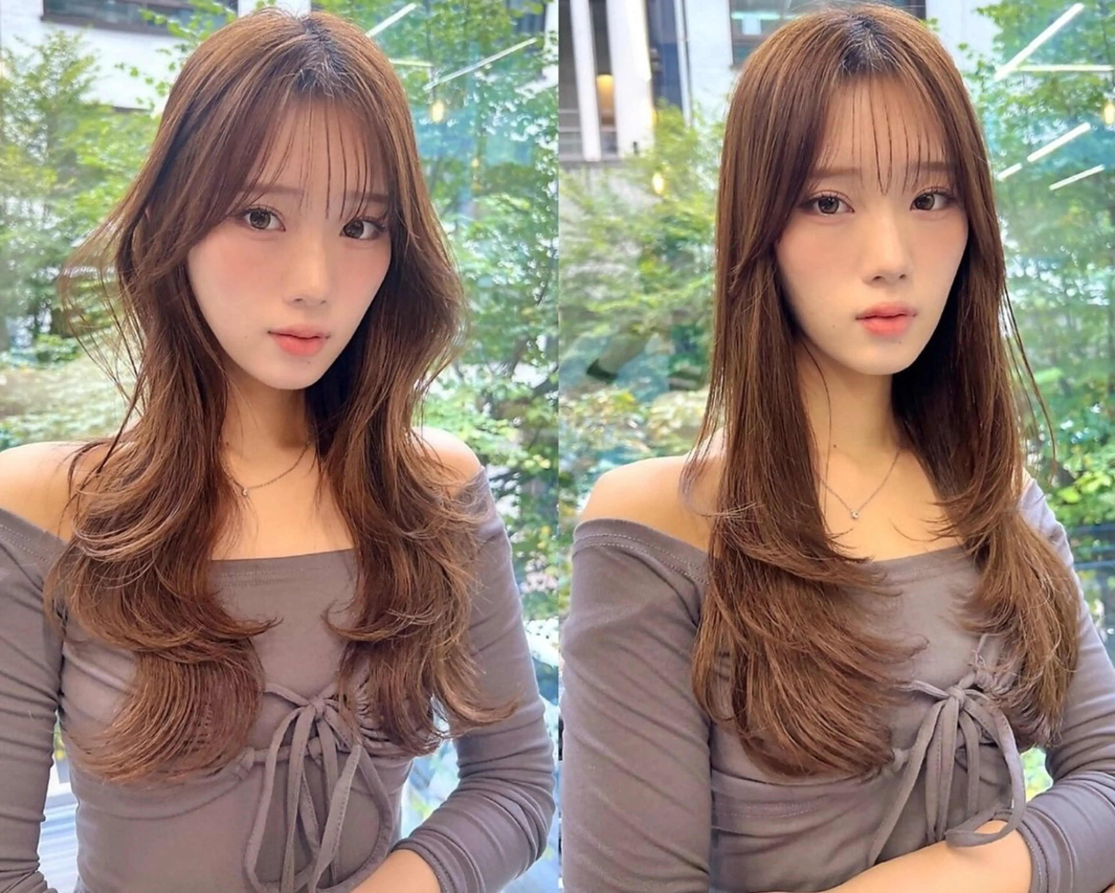 セミロング カット 縮毛矯正 トリートメント レイヤー×顔周 り×髪質改善/MIUのヘアスタイル