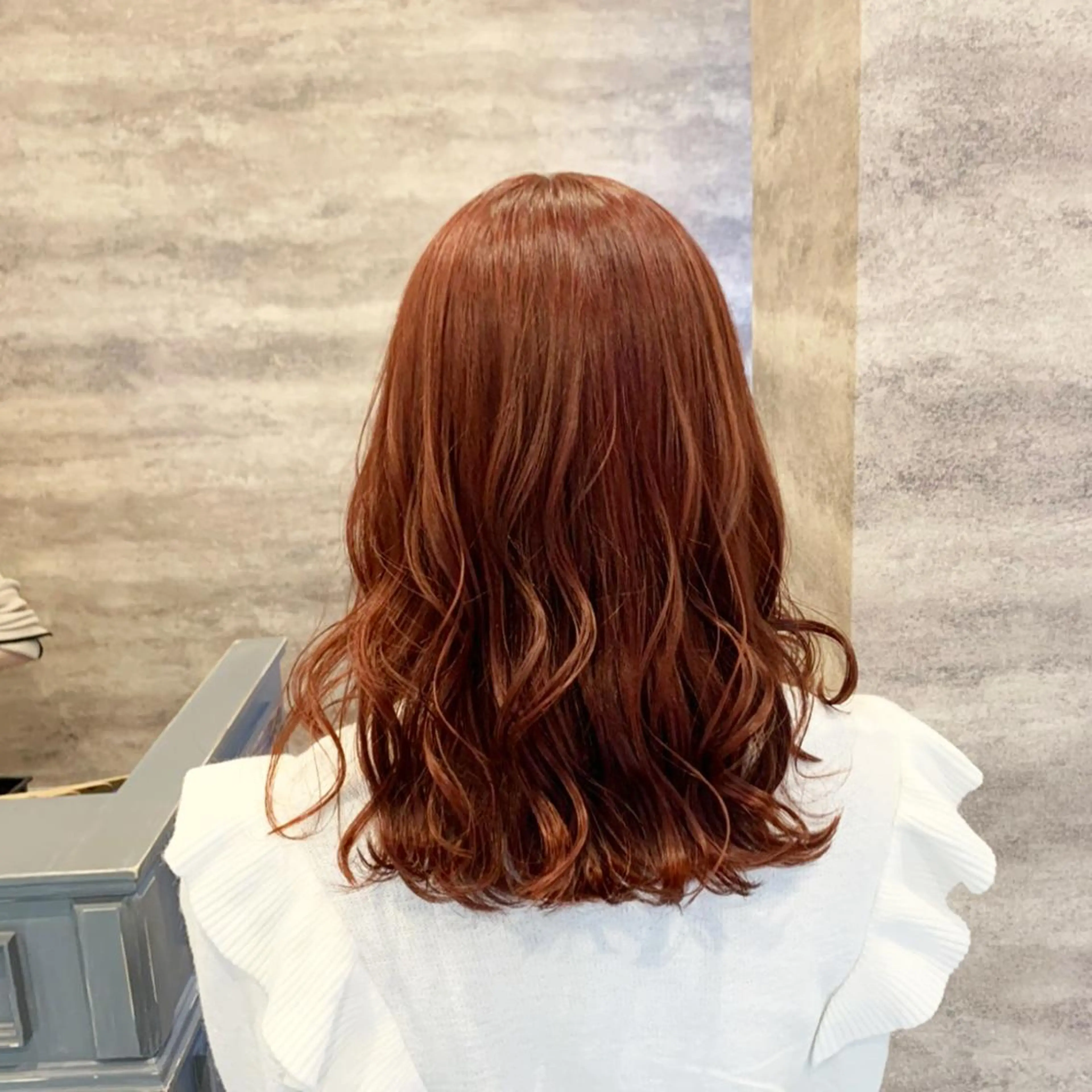 ミディアム カラー ベージュカラー オレンジ オレンジベージュ 💈Blanco💈 カラー&ケア🌈のヘアスタイル