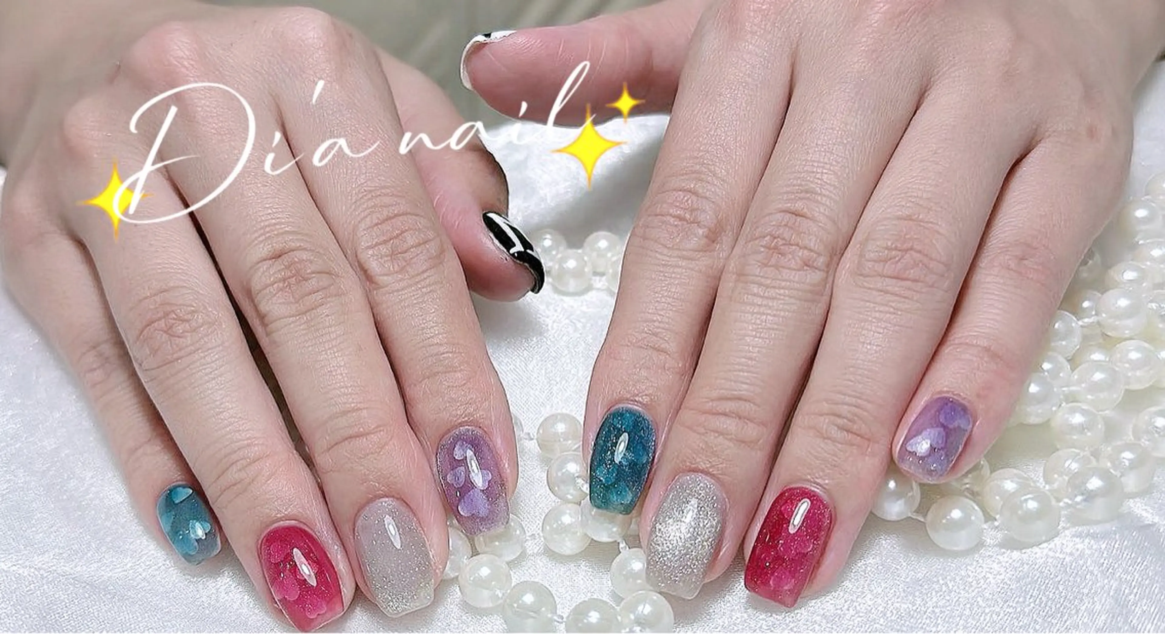 ネイル チークネイル ジェルネイル グラデーション マグネットネイル ニュアンスネイル Di'a nail ネイルサロンのネイルデザイン