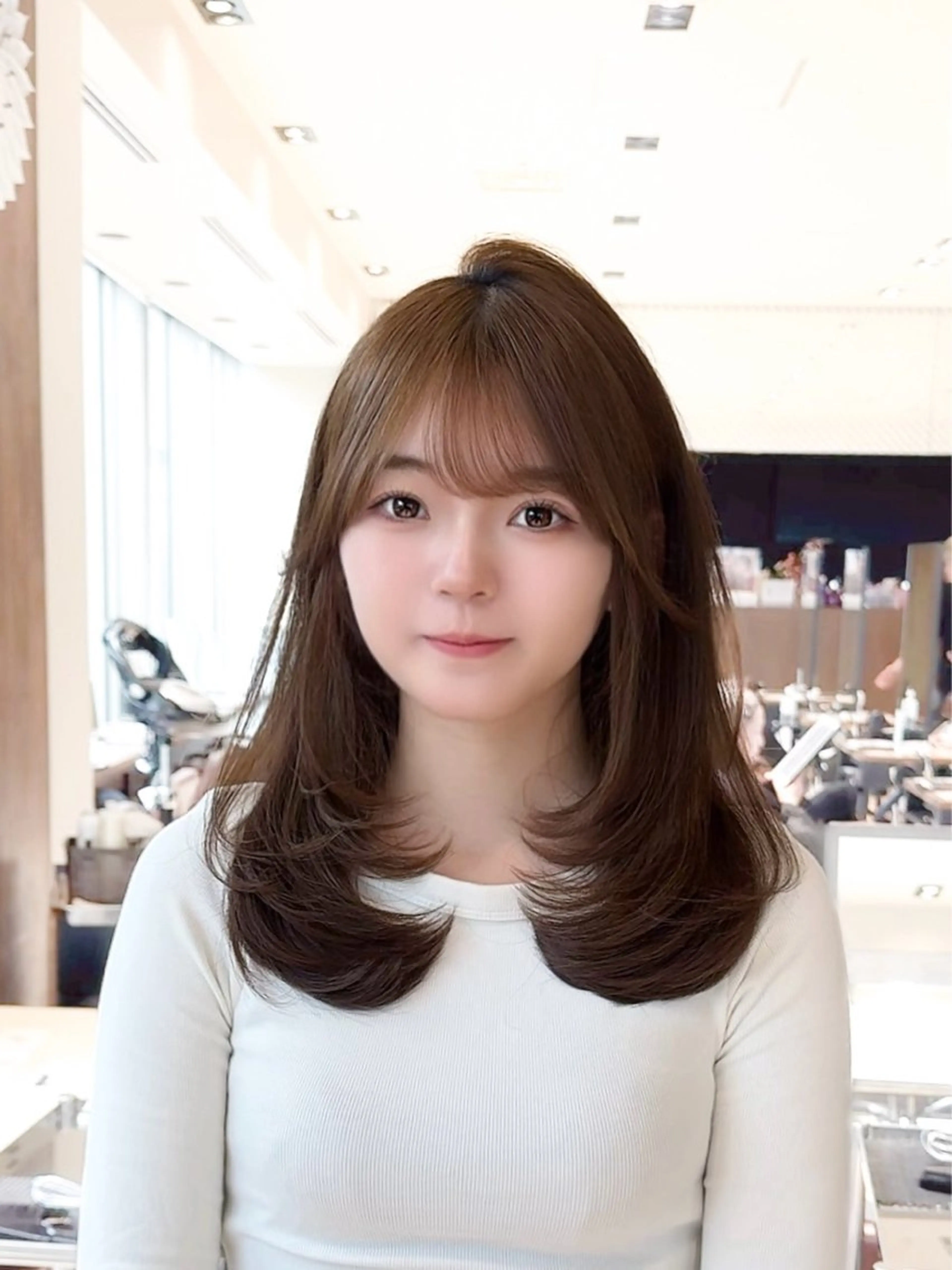 ミディアム カラー ヘアアレンジ 最小顔周り&レイヤー 特化/池袋/kokiのヘアスタイル