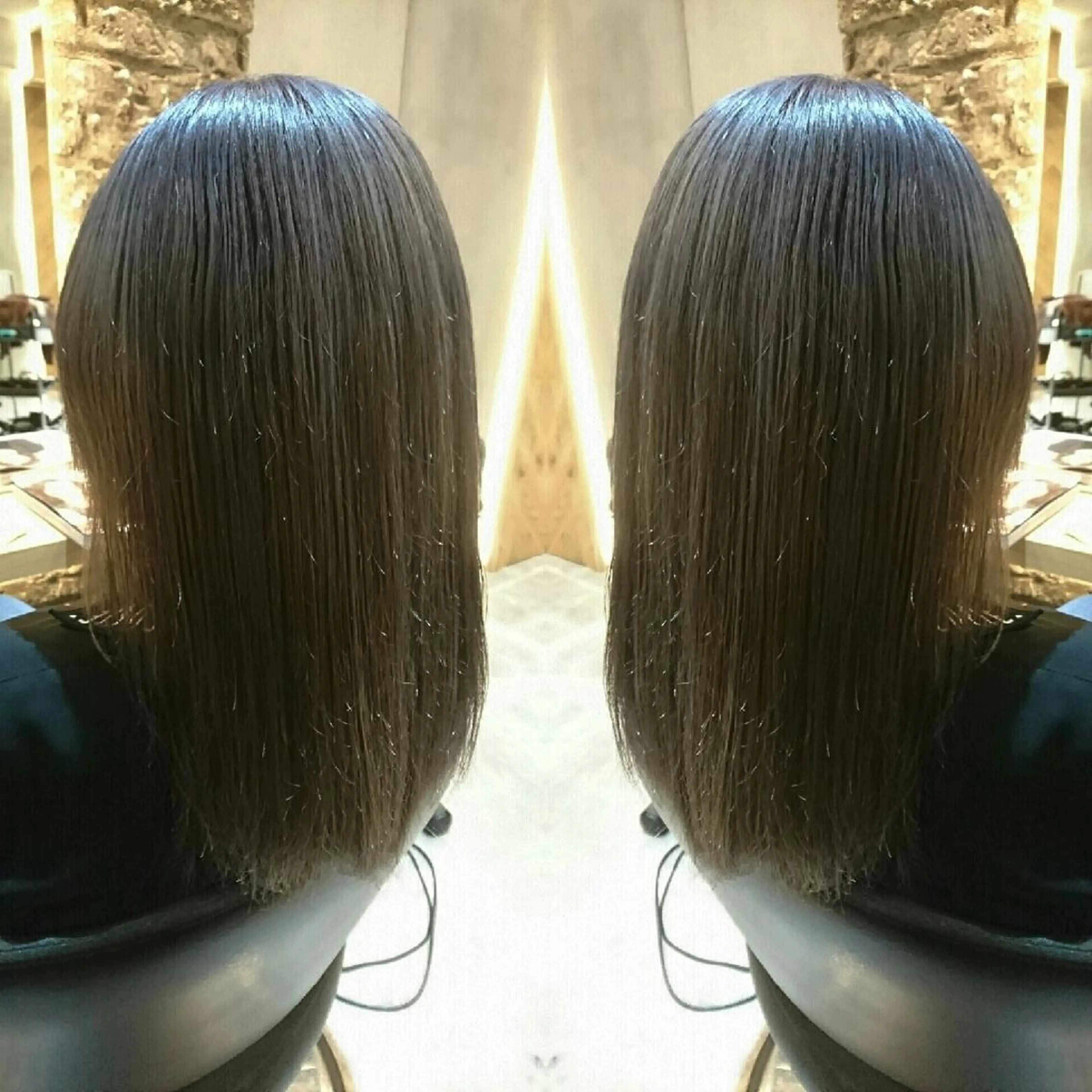 ミディアム カラー ブリーチ ブルーカラー ブルージュ youres センター南所属・今満 精二のヘアスタイル