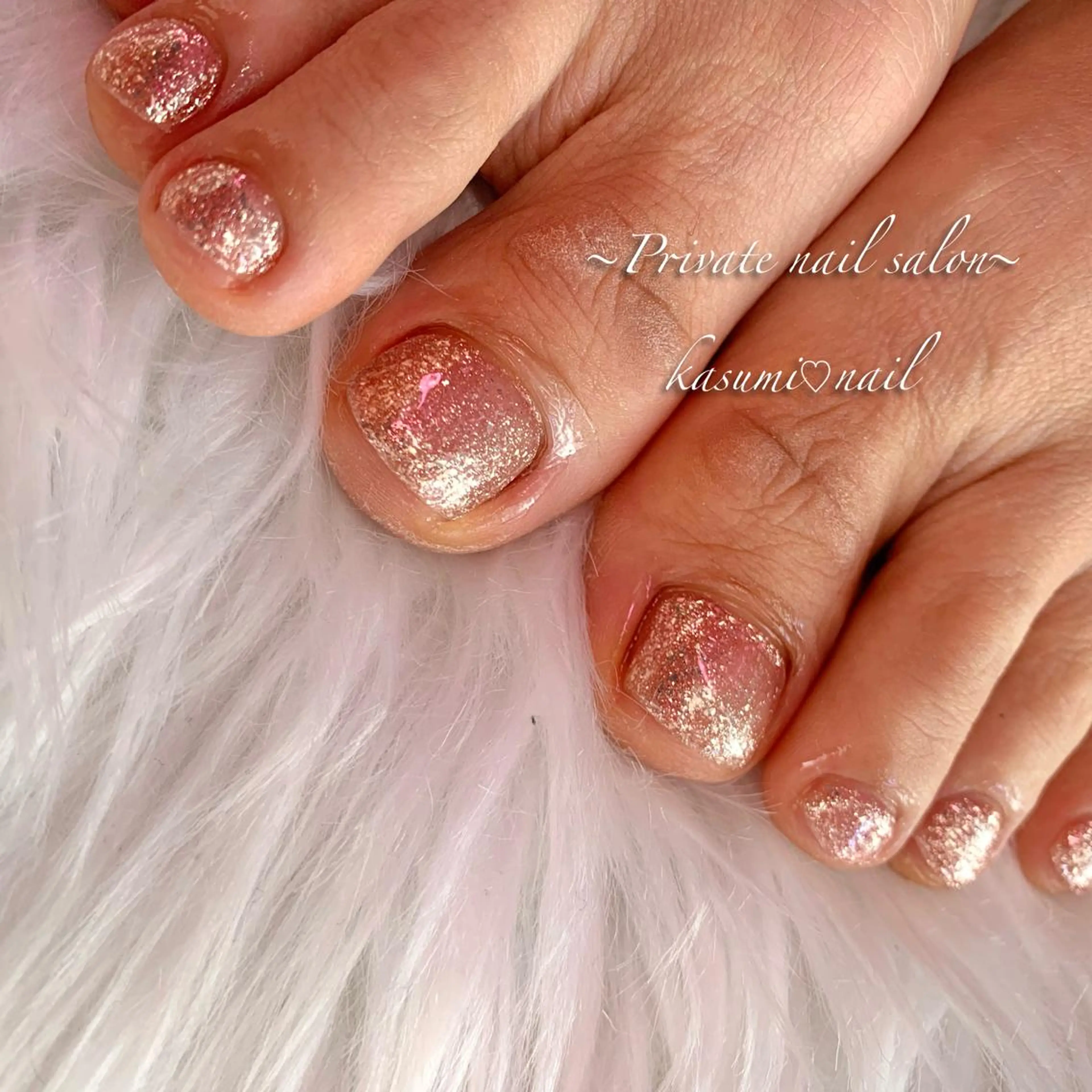 ネイル アートネイル ラメ(グリッター) マグネットネイル ミラーネイル 持ち込み KASUMI♡ Nailのネイルデザイン