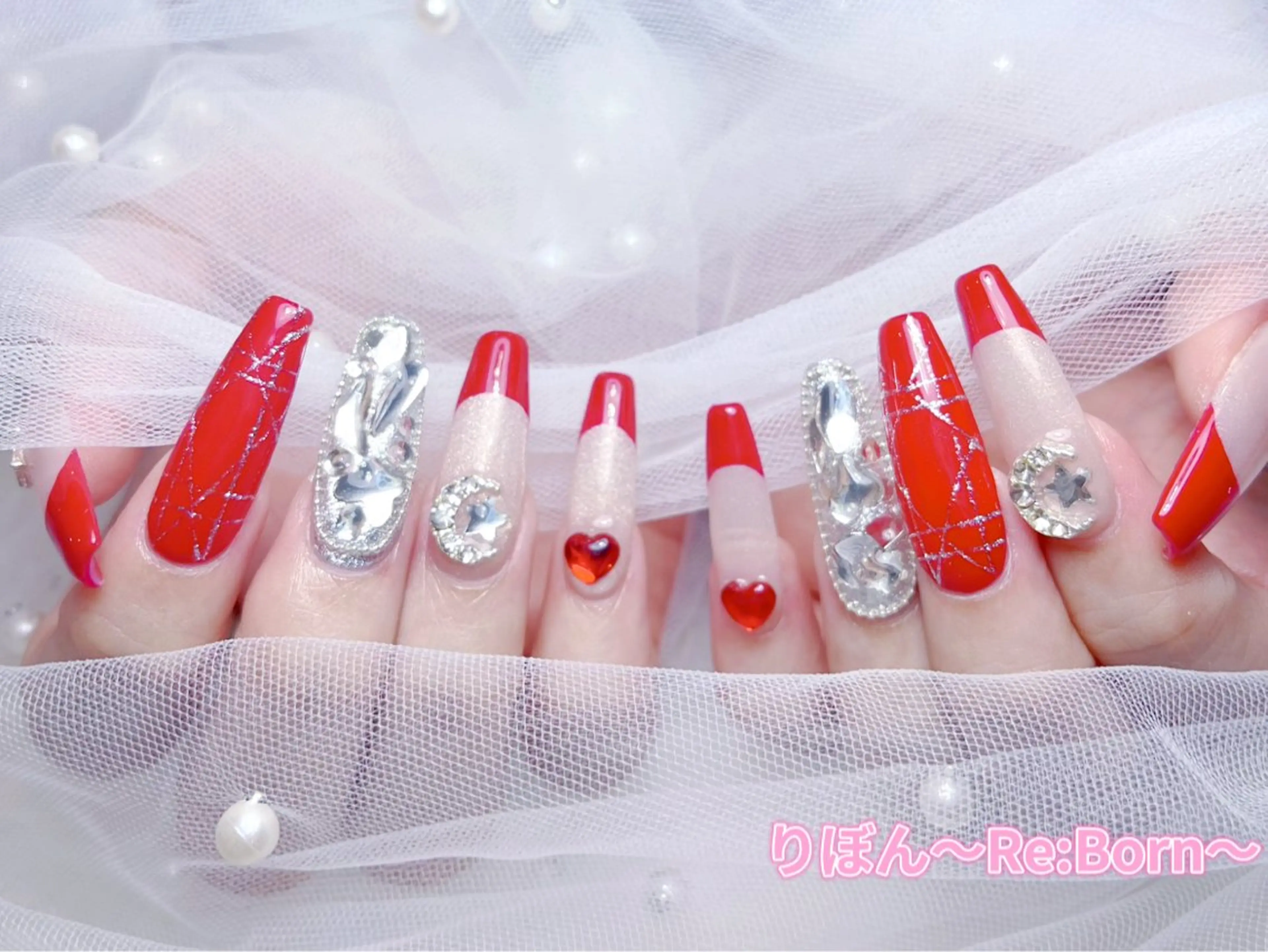 ロング りぼん Re:Bonrのネイルデザイン