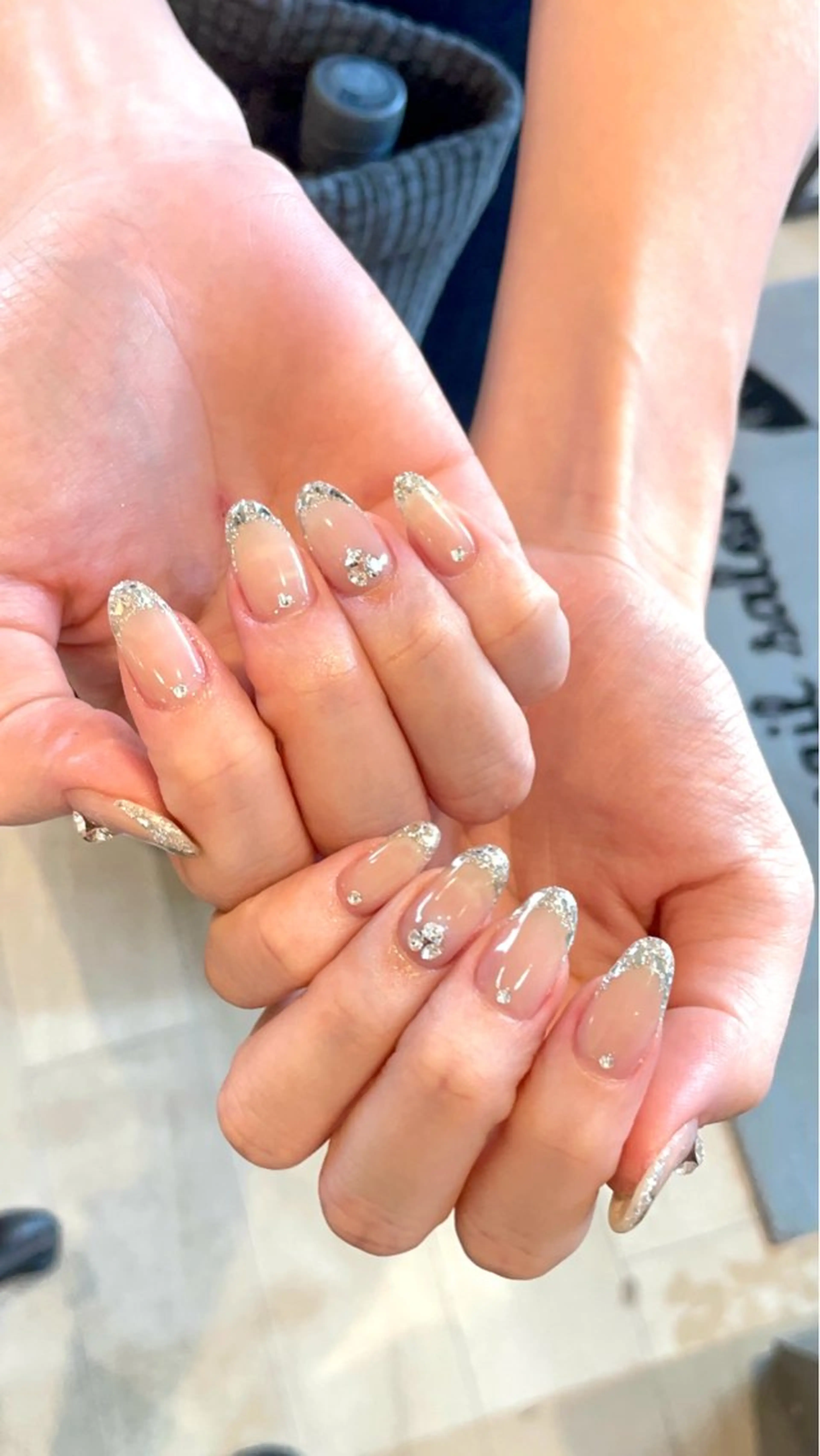 ネイル フレンチネイル ガラスフレンチ シンプルネイル ハンドネイル Plume. rikoのネイルデザイン