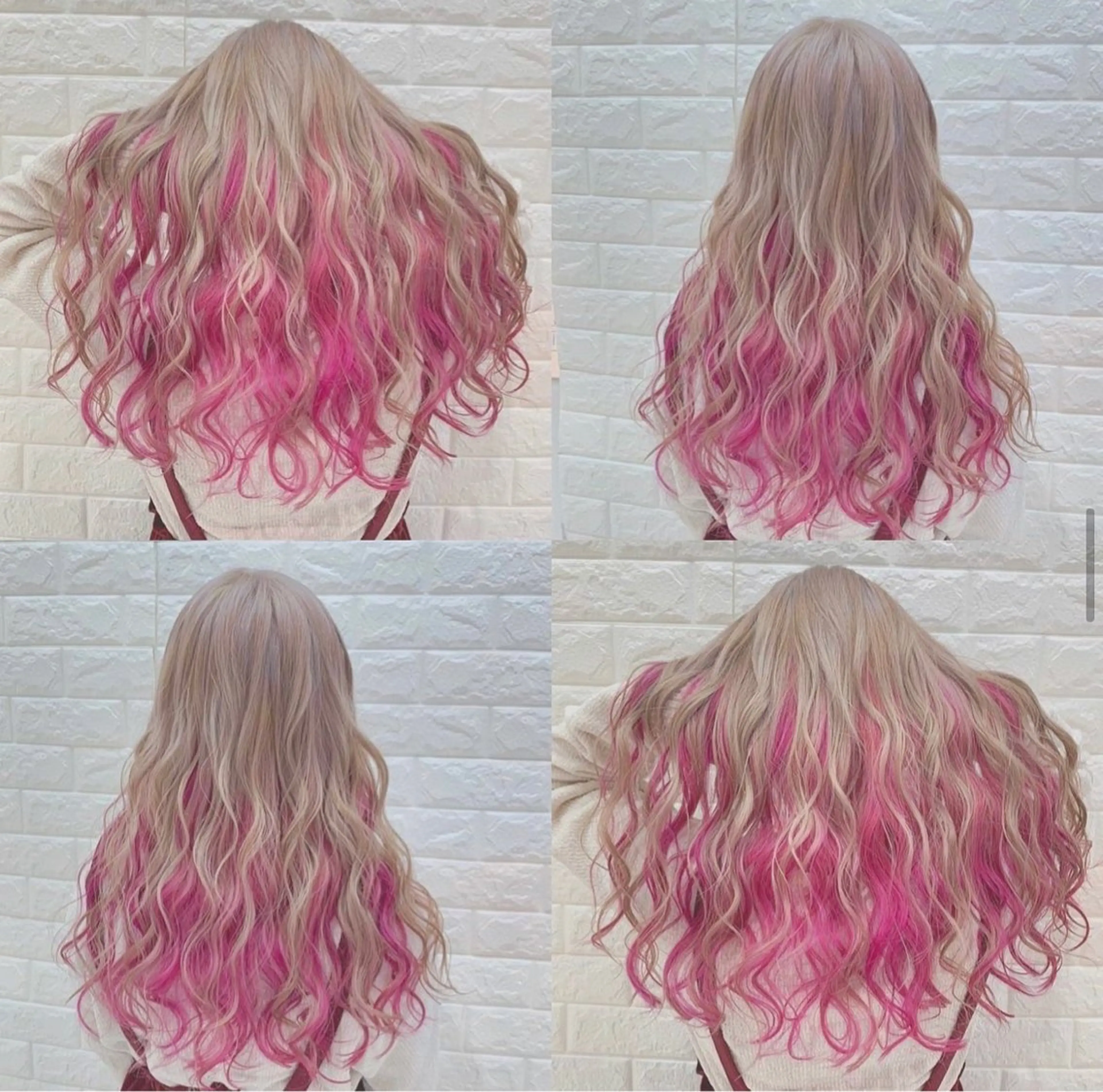 カラー ベージュカラー ブリーチ ケアブリーチ ダブルカラー イヤリングカラー ミルクティーベージュ /ピンク/大阪/堀江のヘアスタイル
