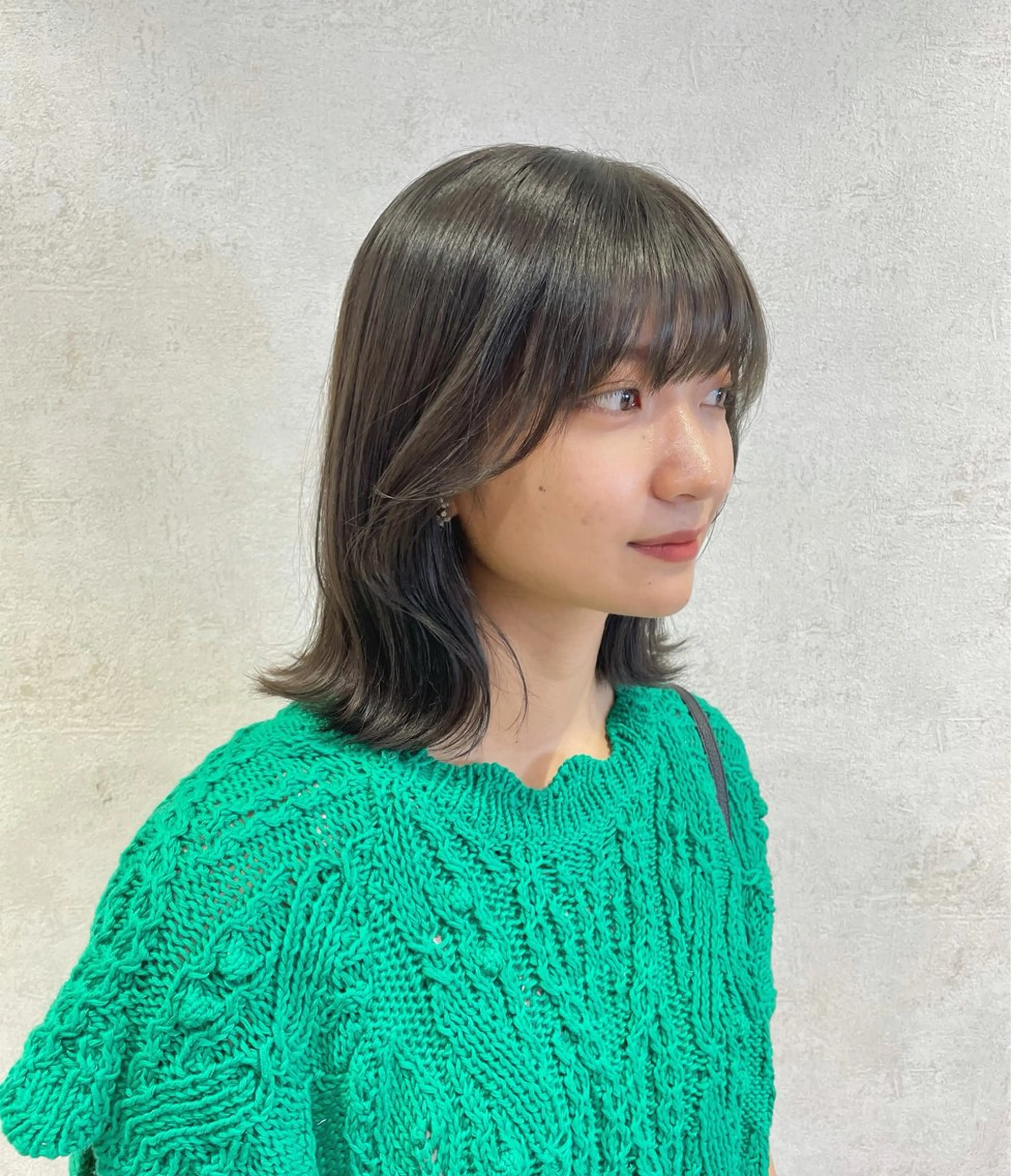 ミディアム カラー オリーブカラー カラー/レイヤー/ 髪質改善/PAAQのヘアスタイル