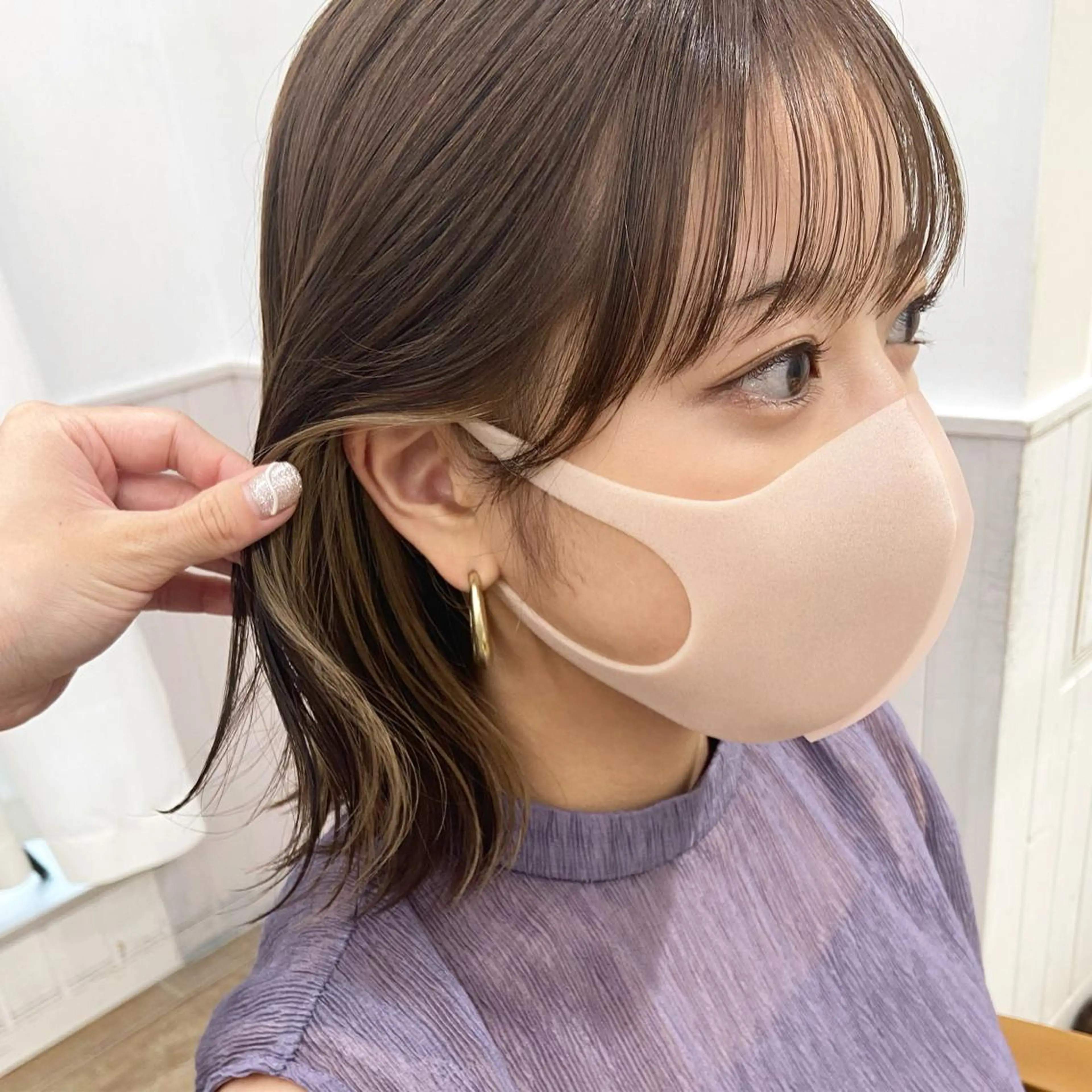 ミディアム カラー パーマ ヘアアレンジ メンズ キッズ ネイル マツエク・マツパ カット ヘアカラー トリートメント 横浜Bob美容師🤎 ERINAのヘアスタイル