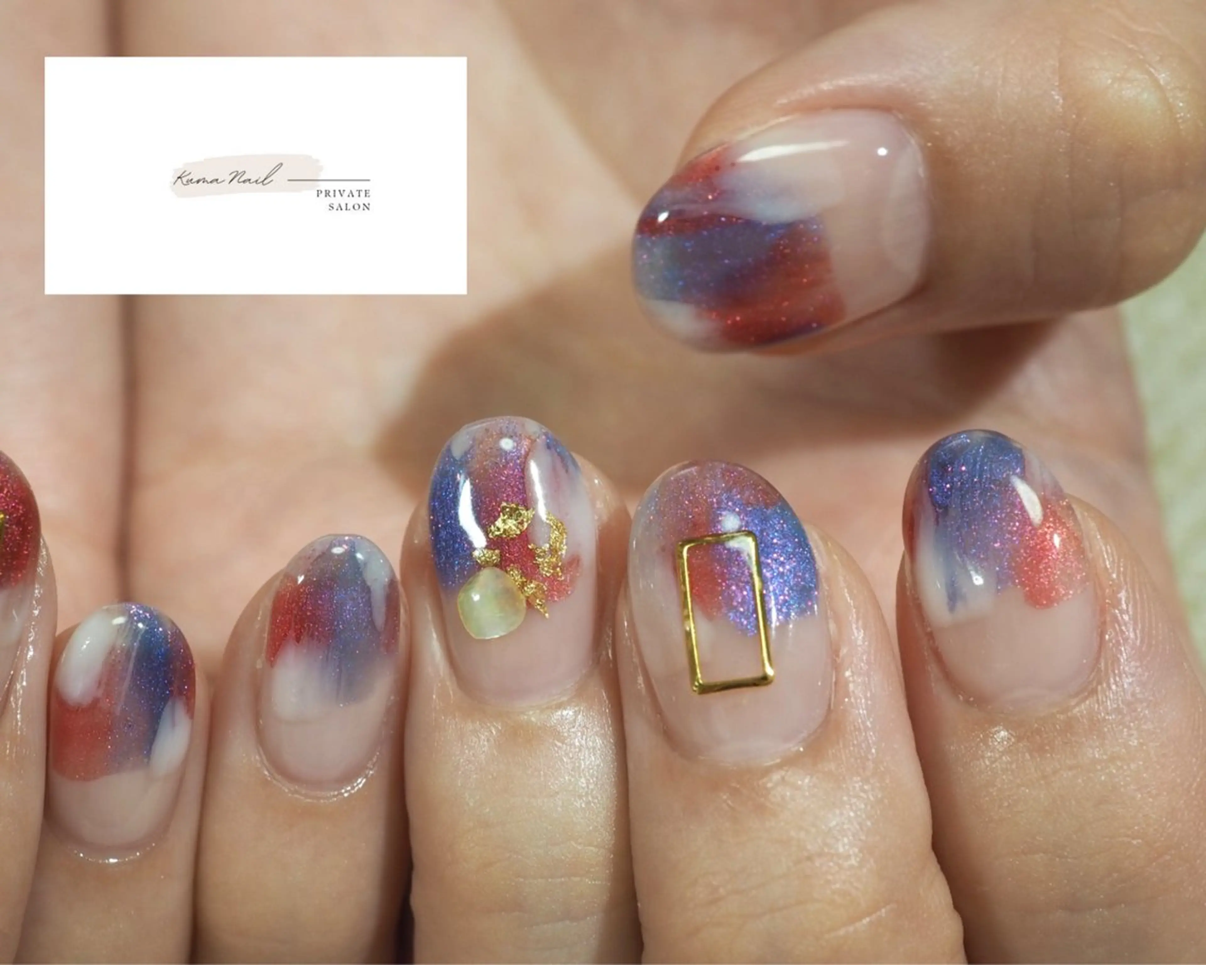 ネイル ニュアンスネイル ショートネイル 藤が丘/守山/長久手 Kuma Nailのネイルデザイン