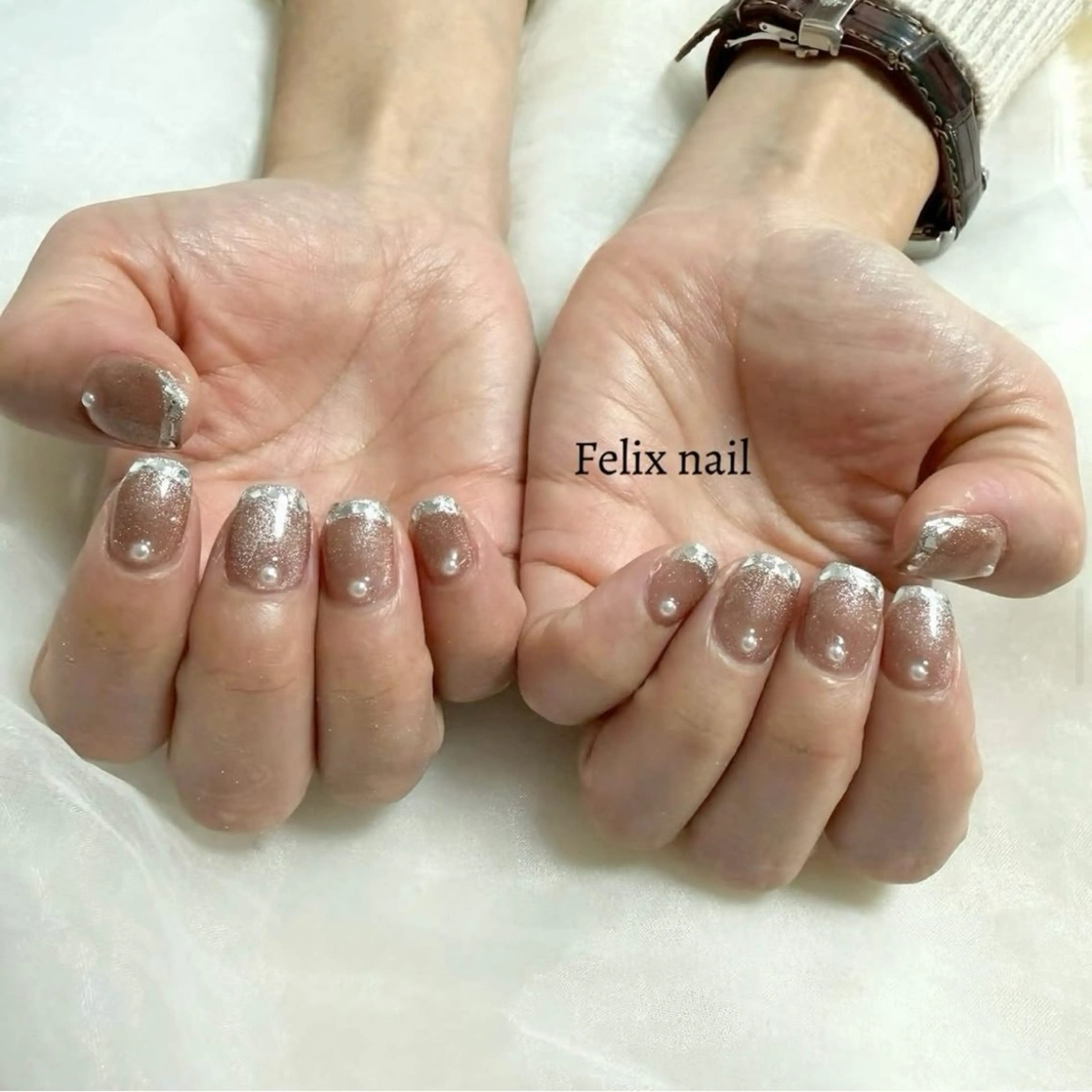 ネイル ハンドネイル フェリックスネイル 大人綺麗/トレンドのネイルデザイン