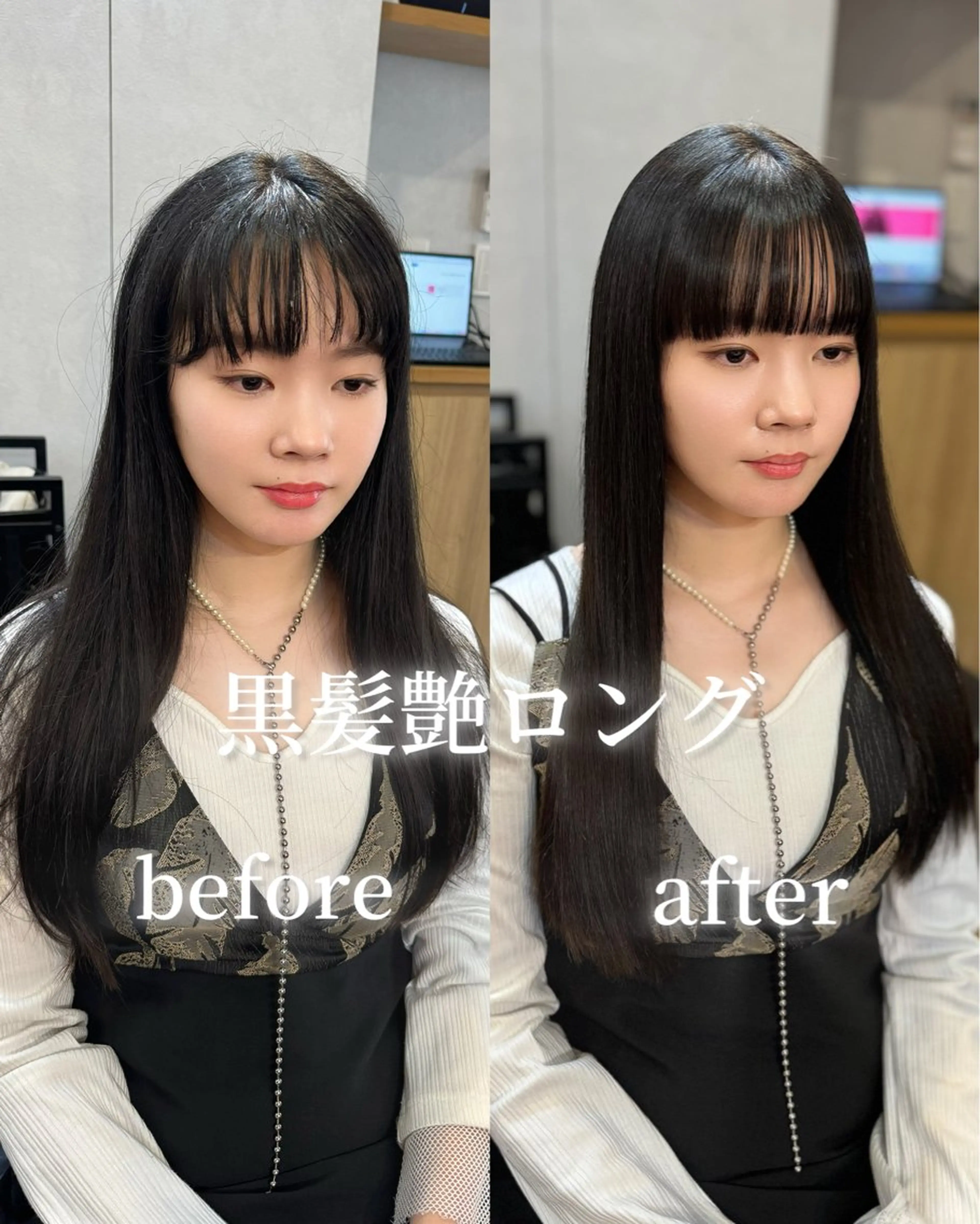 セミロング カラー 透明感カラー 髪質改善 似合わせカット 縮毛矯正 トリートメント 髪質改善/透明感 艶カラー/hiraiのヘアスタイル