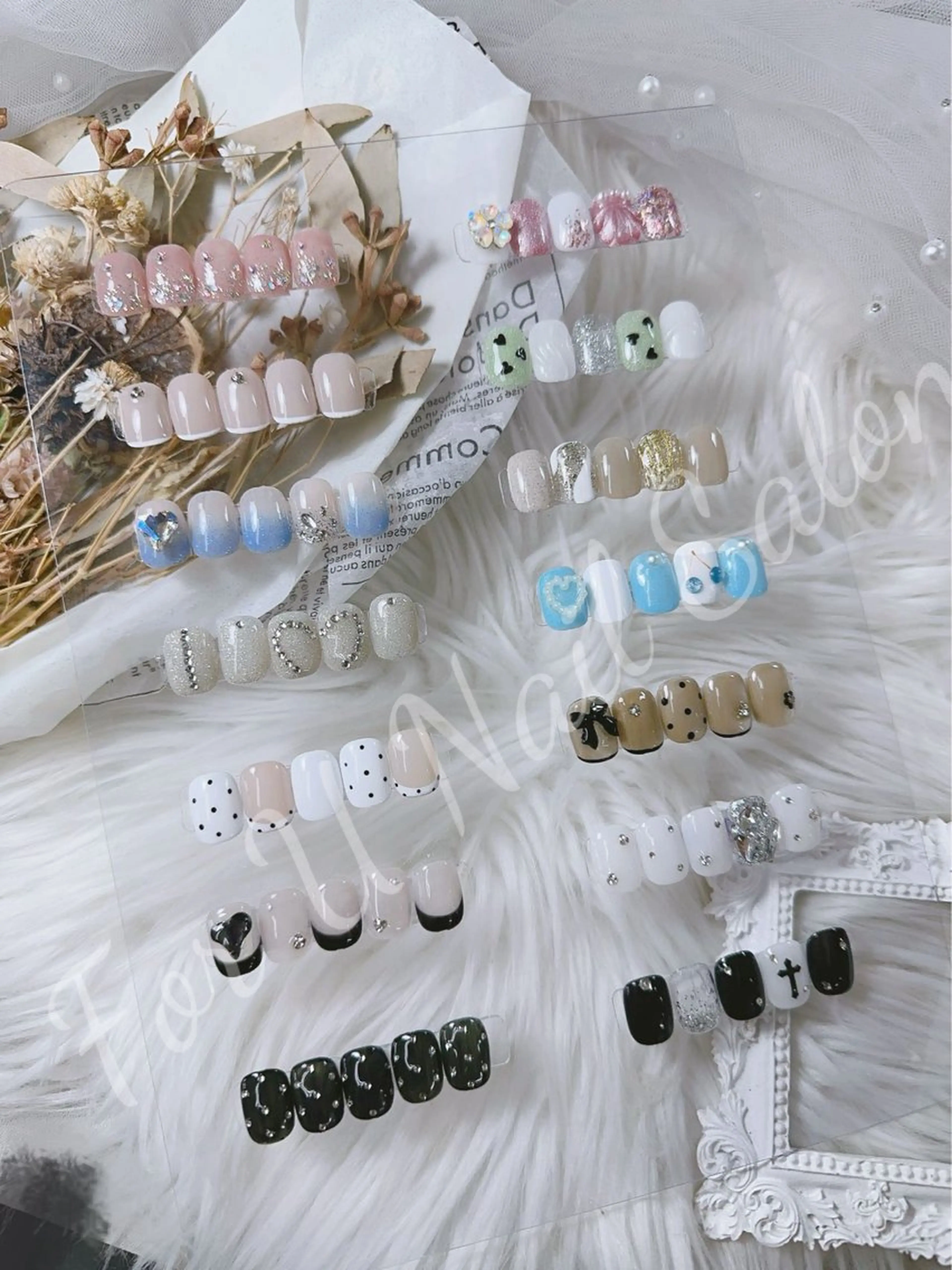 ネイル 長さ出し フレンチネイル ジェルネイル ガラスフレンチ 韓国ネイル For U nail スカルプ専門店のネイルデザイン