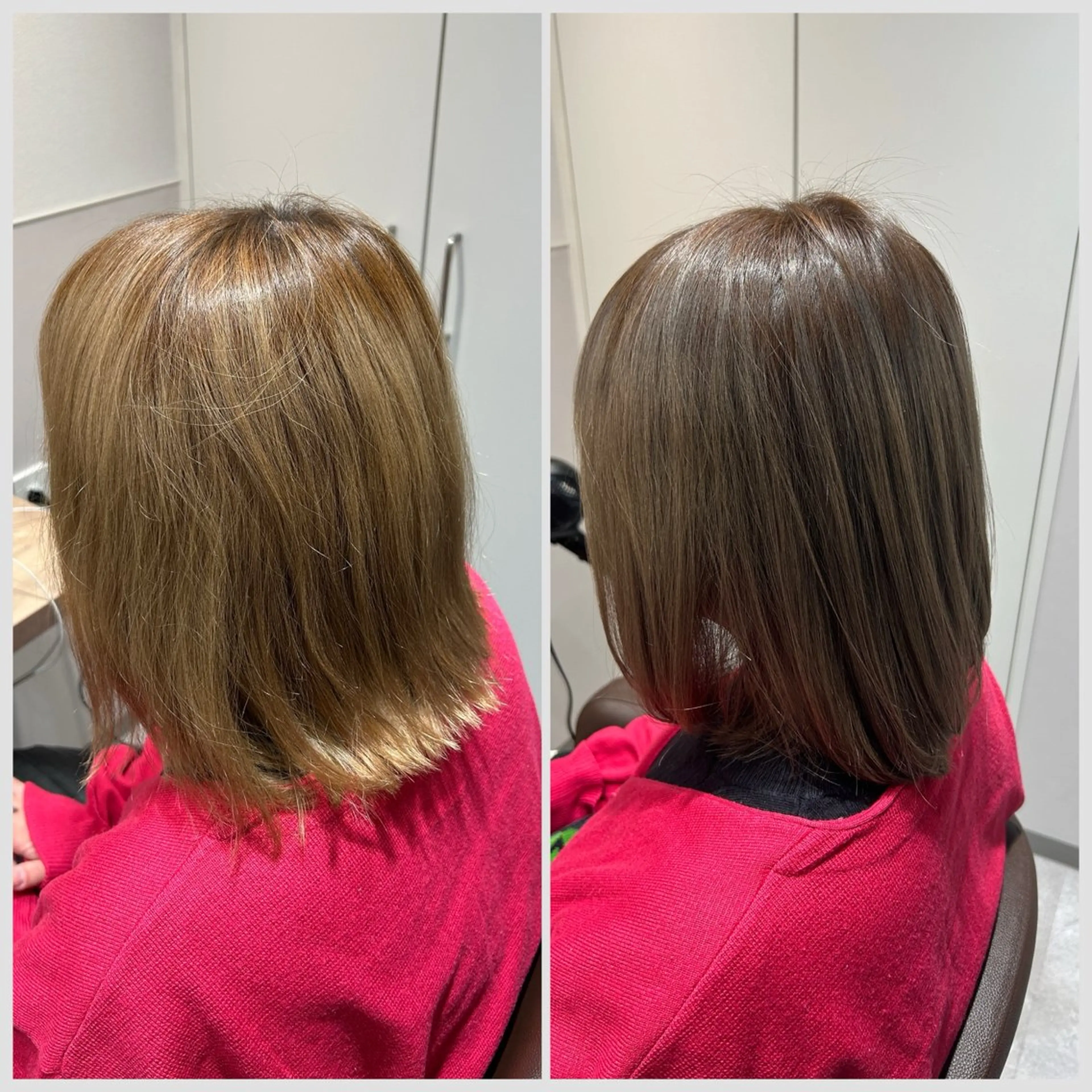 ミディアム カラー アッシュ ベージュカラー グレージュ ヘアカラー トリートメント SALOWIN 神戸三宮店所属・【三宮/ブリーチ なしカラー】高田祐也のヘアスタイル