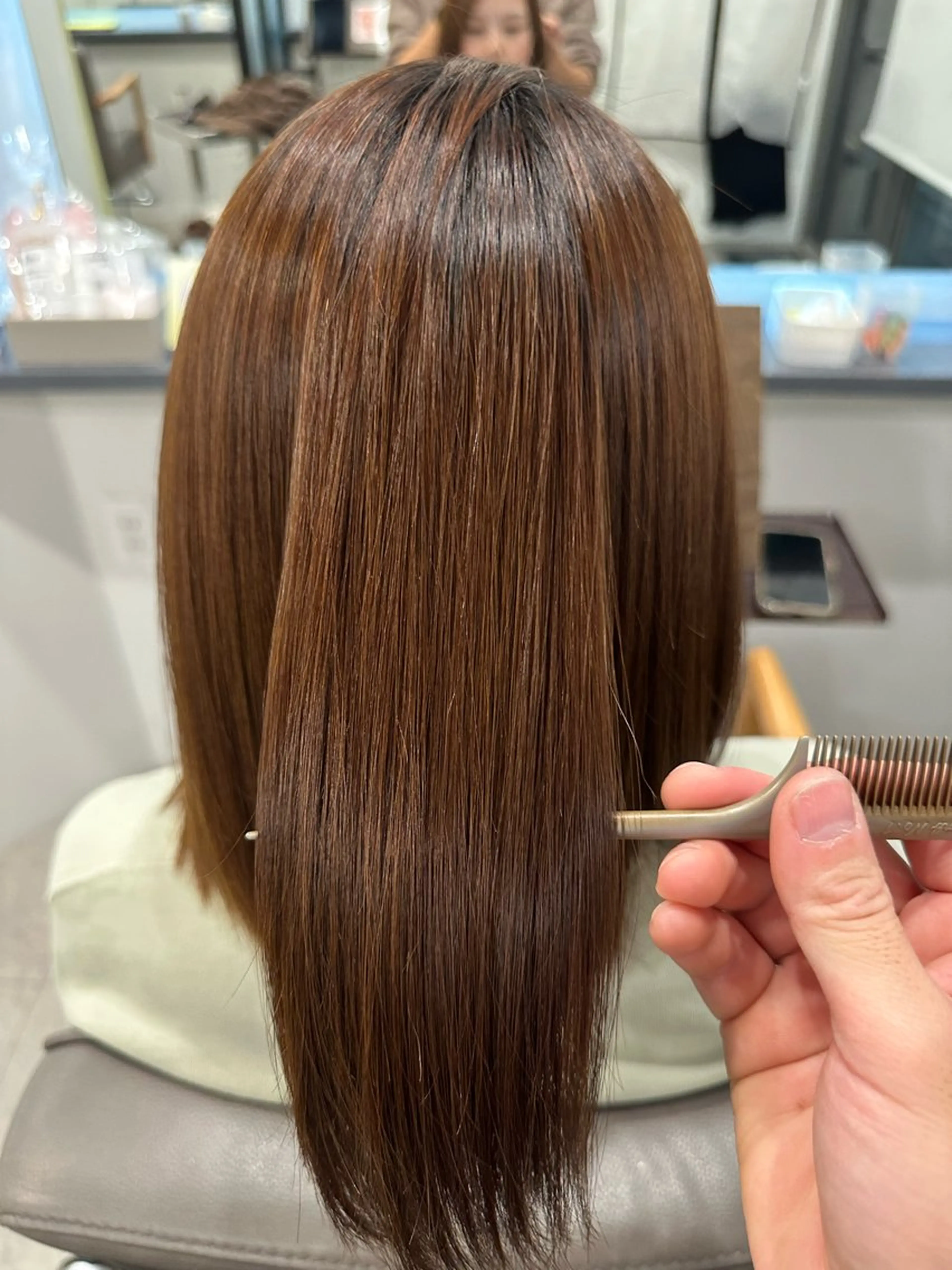 セミロング 縮毛矯正 トリートメント 酸性ストレート 酸熱トリートメント カット ヘアカラー 縮毛矯正 髪質改善/艶カラー 小池シンのヘアスタイル