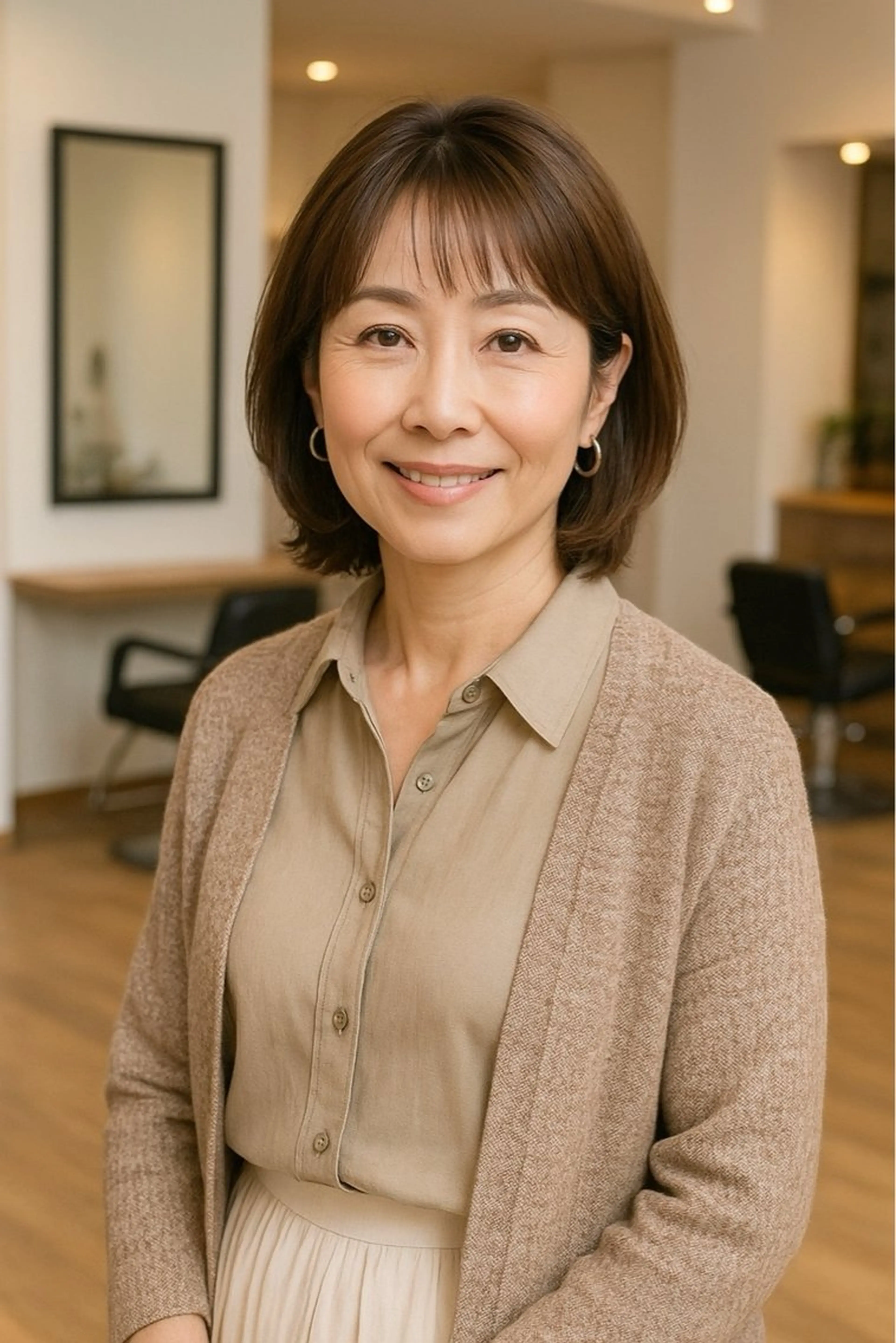 ミディアム ヘアカラー トリートメント 髪質改善/マツエク垢 抜け透明感カラー衣笠のヘアスタイル