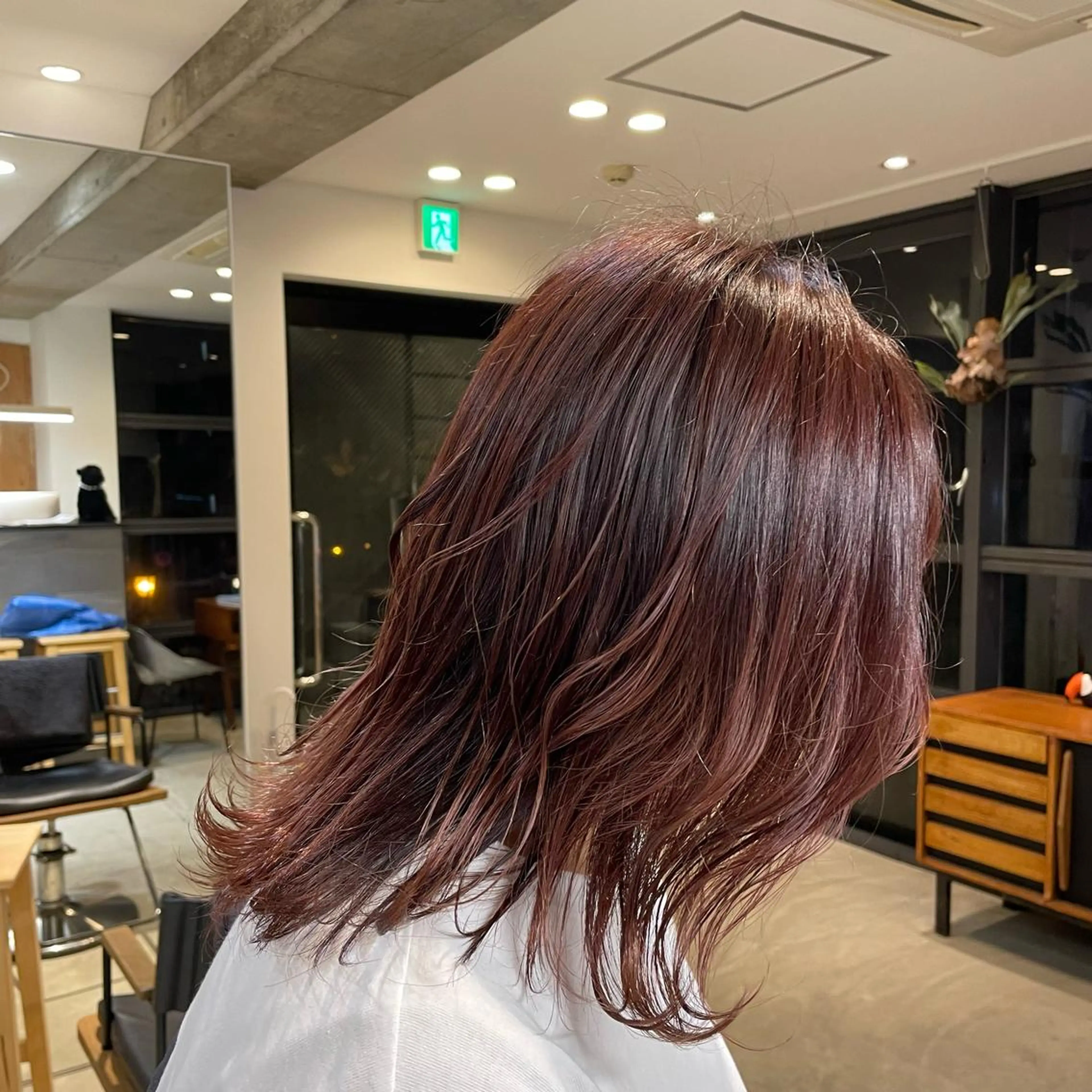 ミディアム カラー ブラウンカラー ピンクカラー ピンクブラウン 後藤 香乃のヘアスタイル