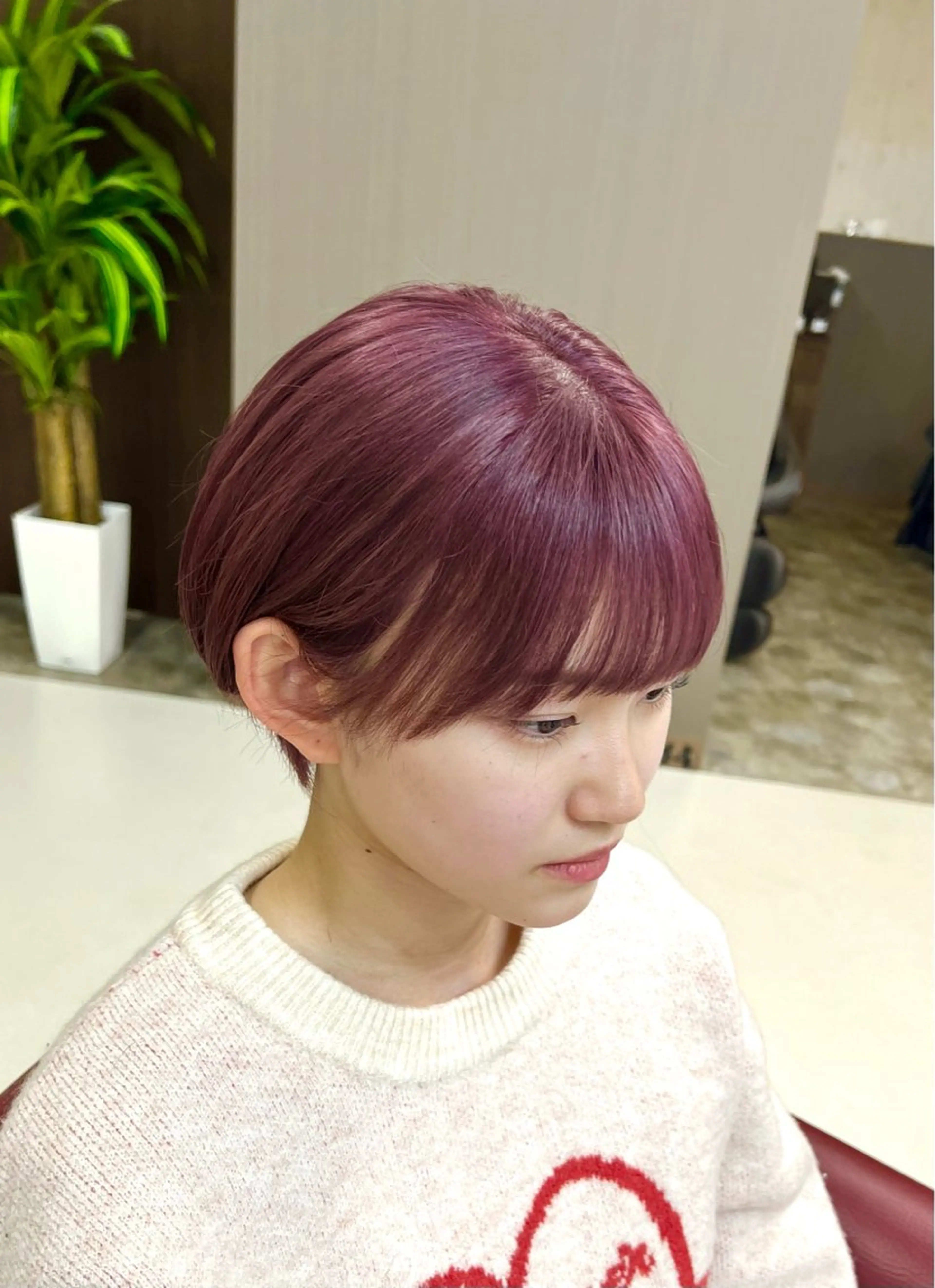 ショート カラー 丸みショート ピンクカラー ショートヘア KEN 🌟のヘアスタイル