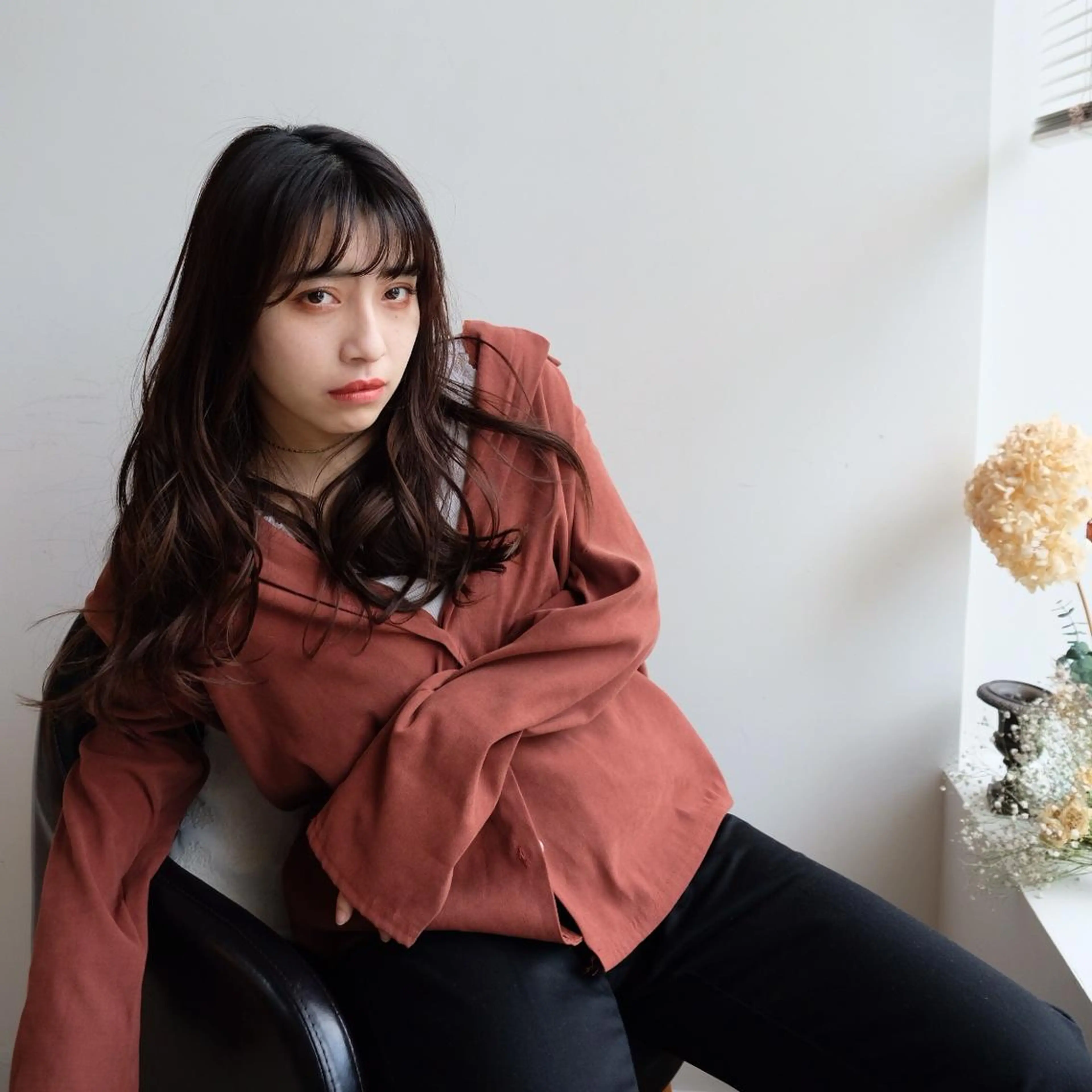 ロング カラー パーマ シースルーバング 大人お洒落女子❤︎ Ayakoのヘアスタイル