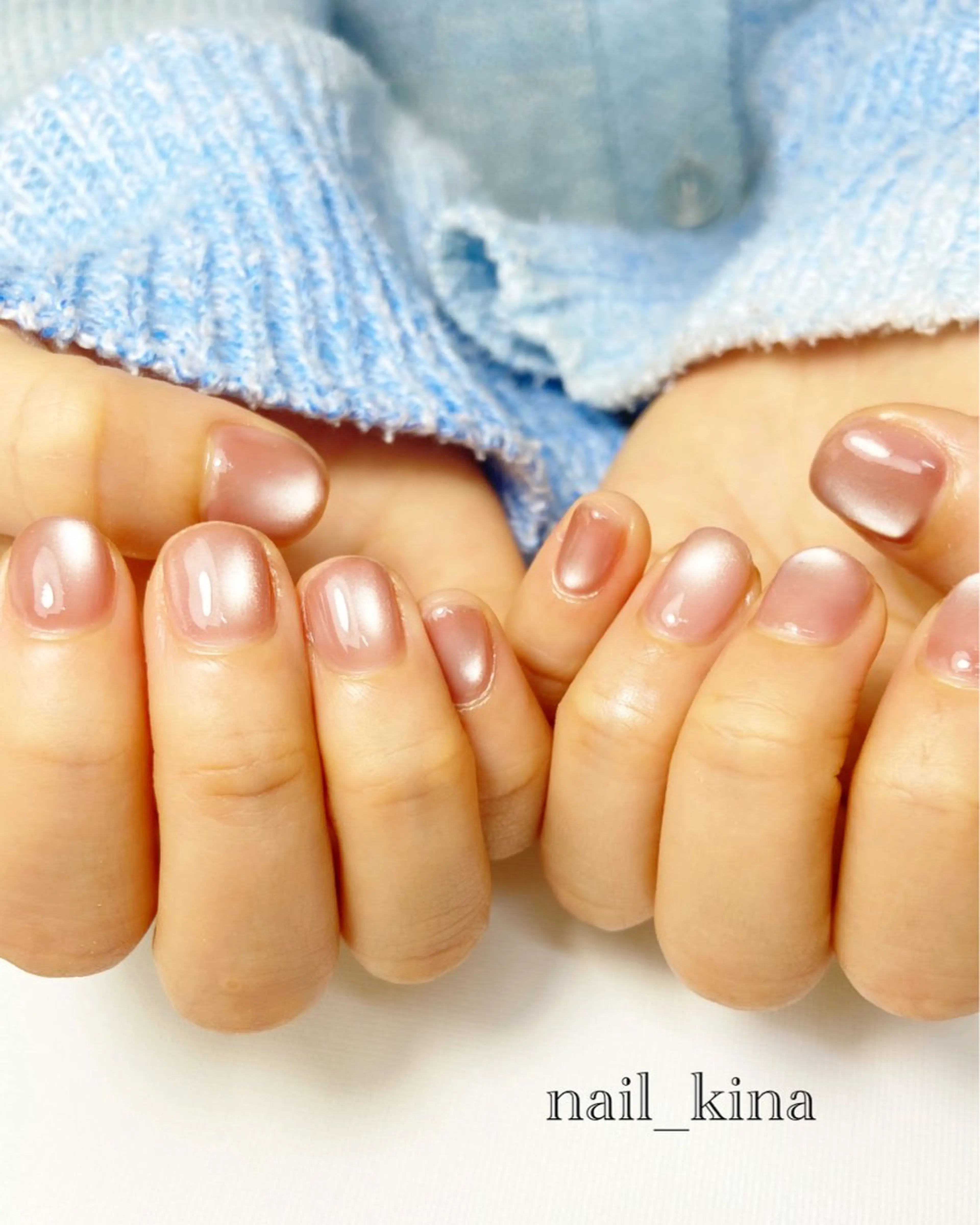 ネイル マグネットネイル マグネットワンカラー ワンカラーネイル ハンドネイル nail_ kinaのネイルデザイン