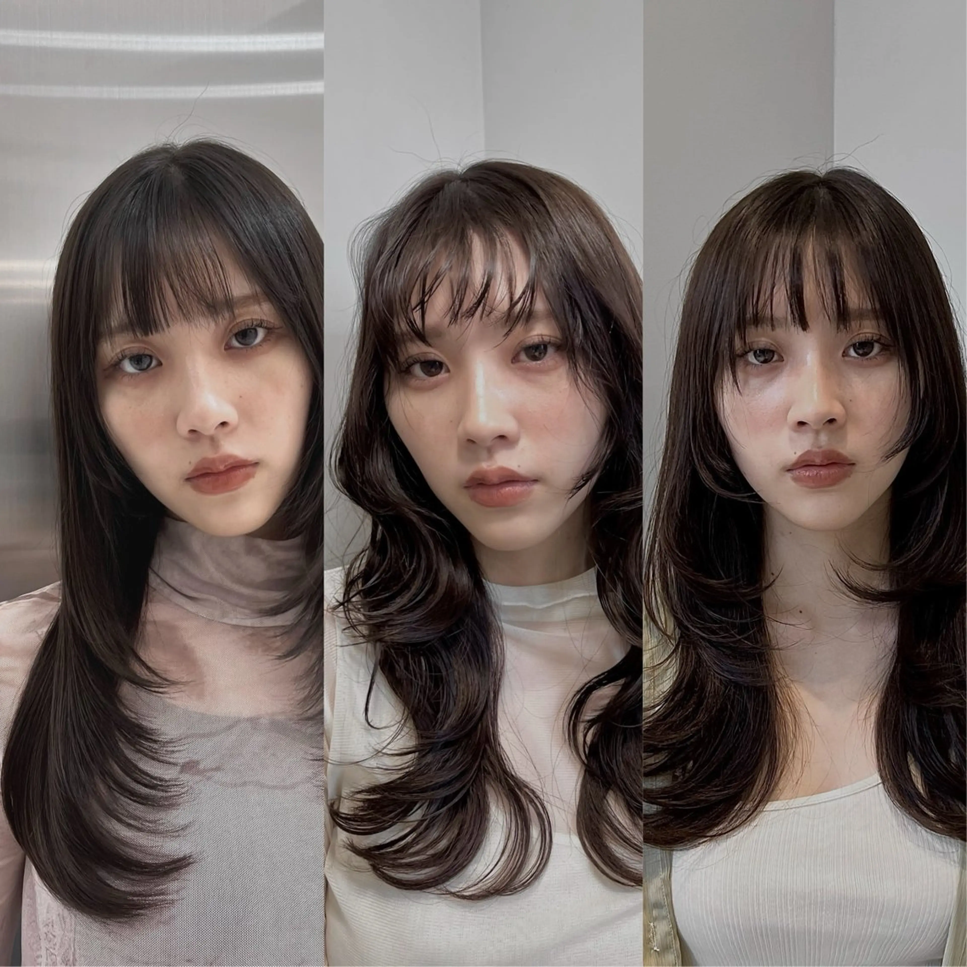 ロング レイヤーカット 岩堀 氷河のヘアスタイル
