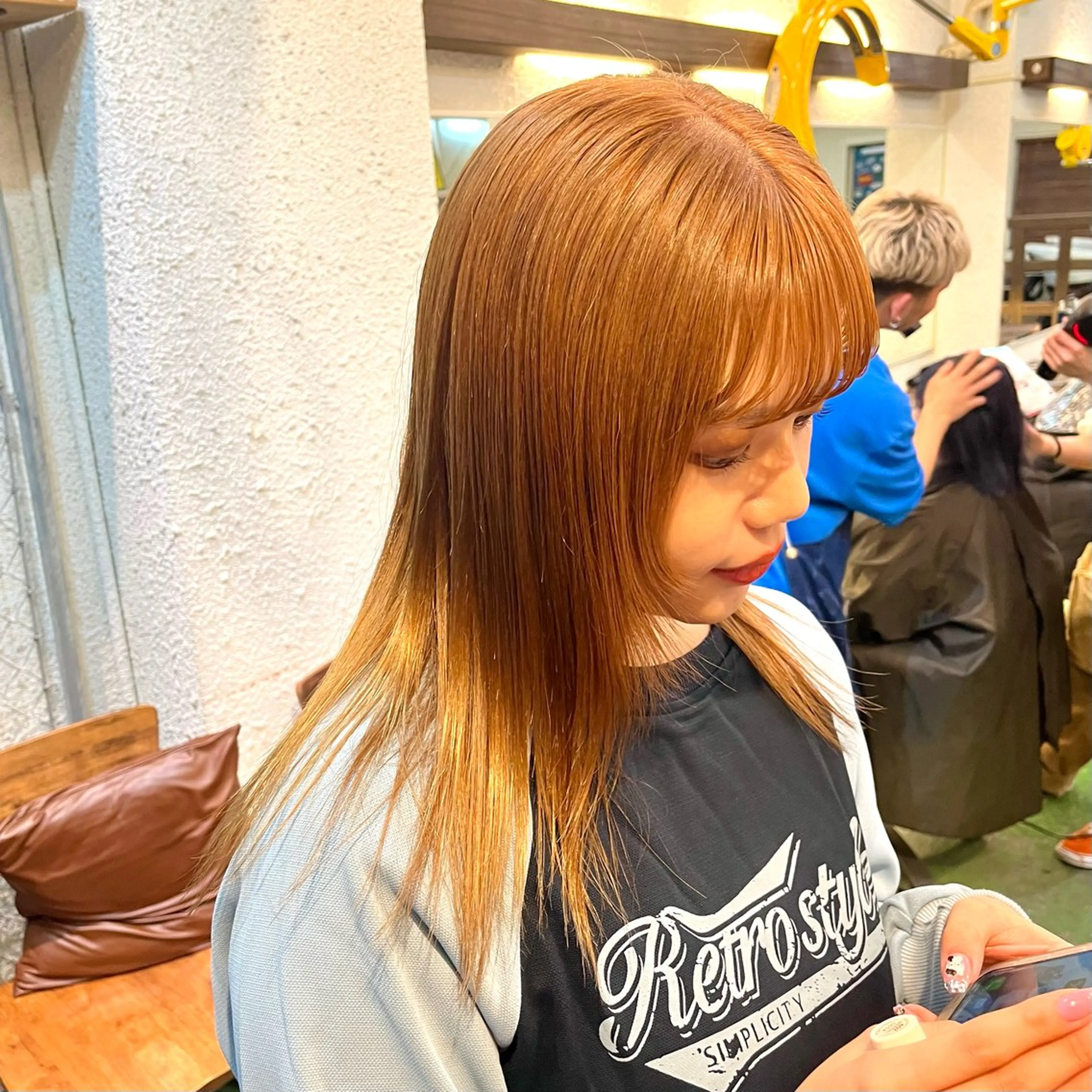 ミディアム カラー ヘアカラー トリートメント GO TODAY SHAiRE SALON 原宿本店所属・ブリーチ/レイヤー ハッシュカット/河内のヘアスタイル