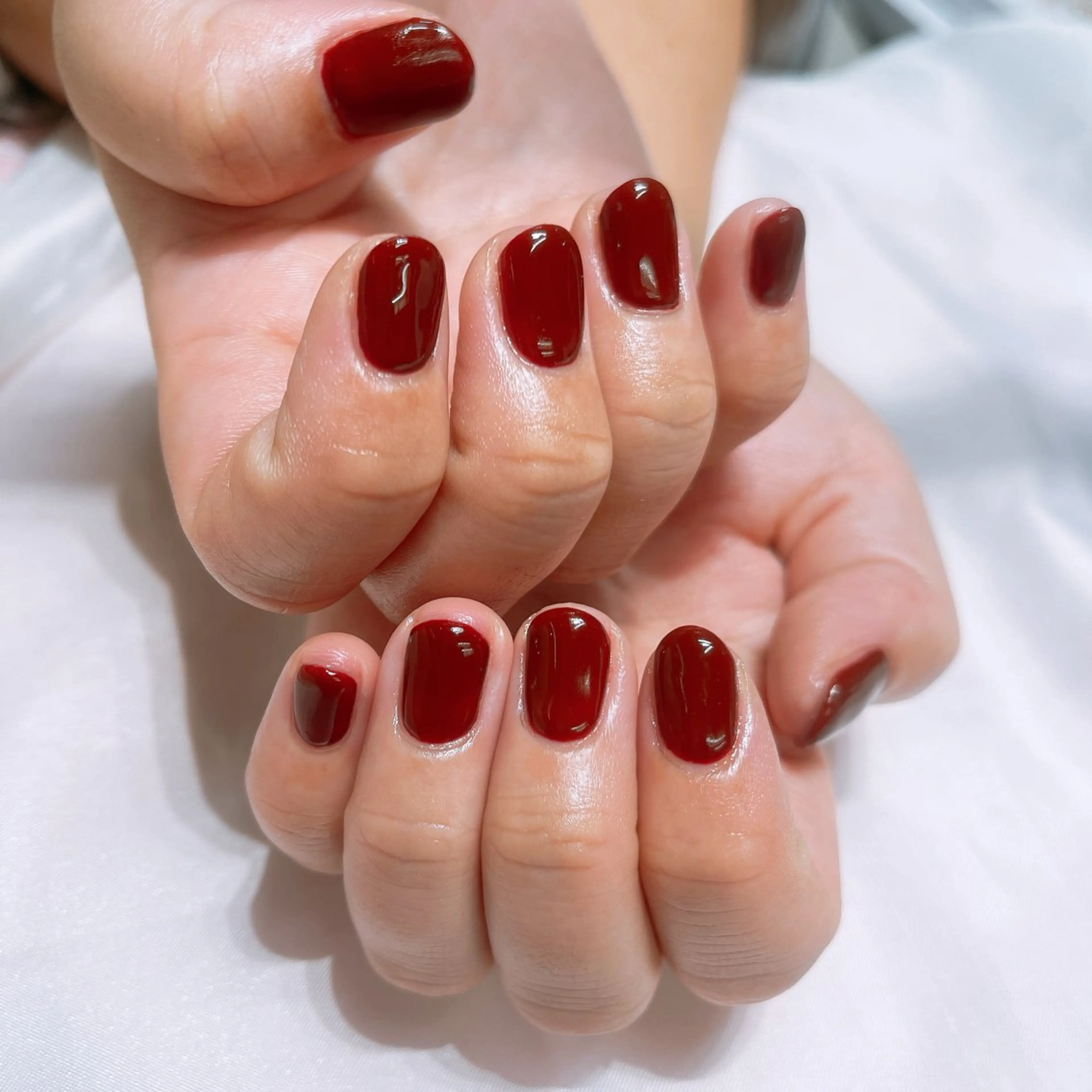 ネイル ボルドー ワンカラーネイル 練馬駅近ネイルラニ 不細工爪90分で美爪のネイルデザイン